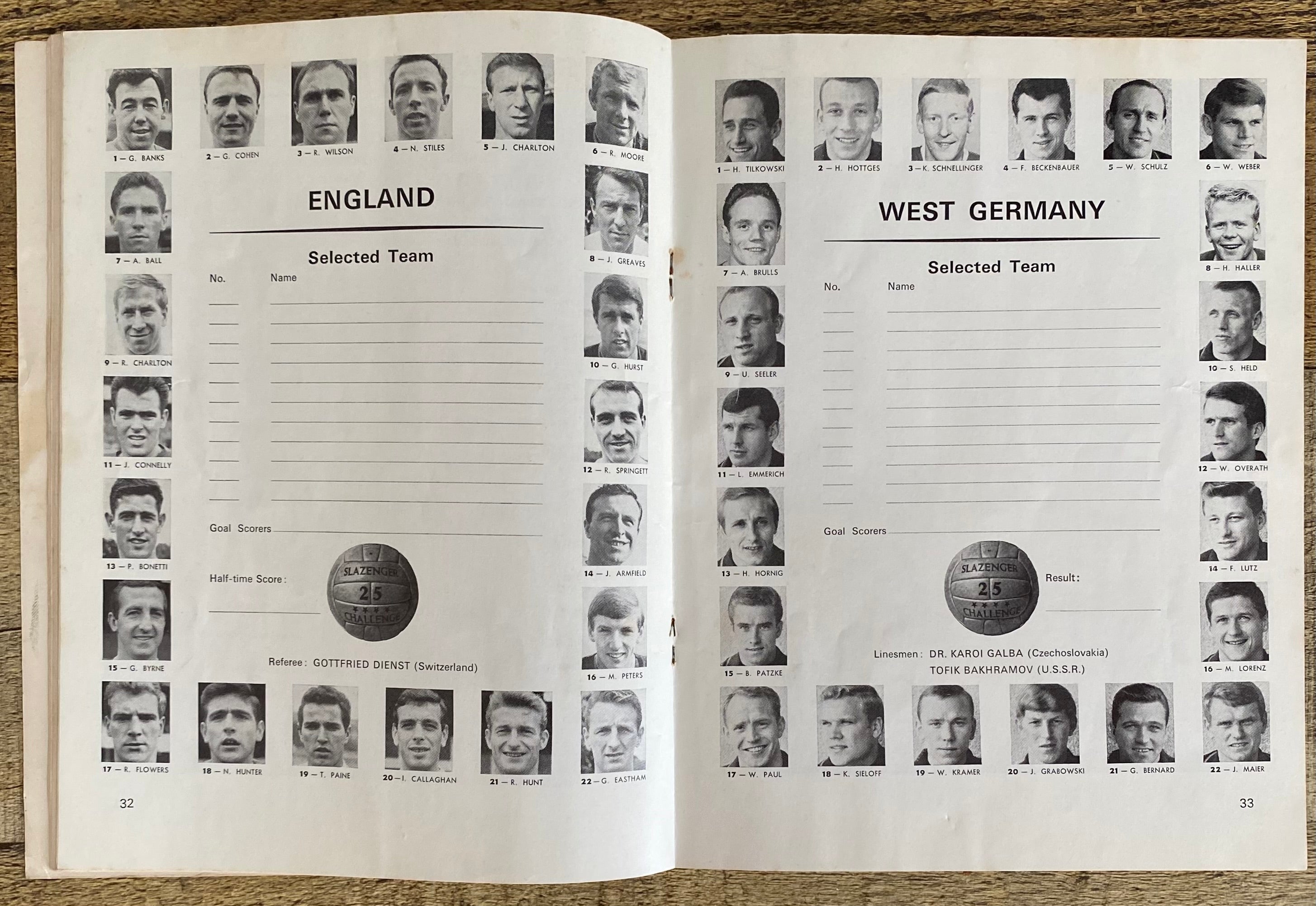 1966 WORLD CUP ORIGINAL OFFICIAL FINAL PROGRAMME ENGLAND V WEST GERMANY