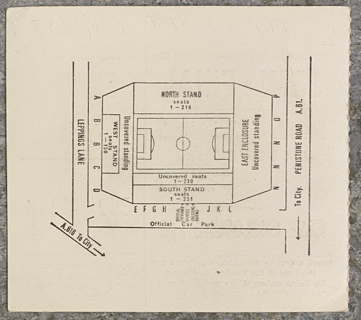 1969 ORIGINAL FA CUP SEMI FINAL TICKET LEICESTER CITY V WEST BROMWICH ALBION @ HILLSBOROUGH