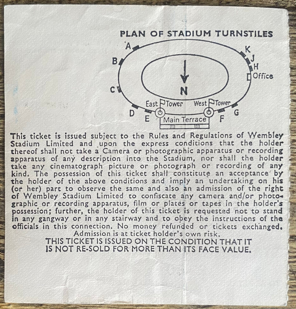 1979 ORIGINAL CHARITY SHIELD TICKET LIVERPOOL V ARSENAL