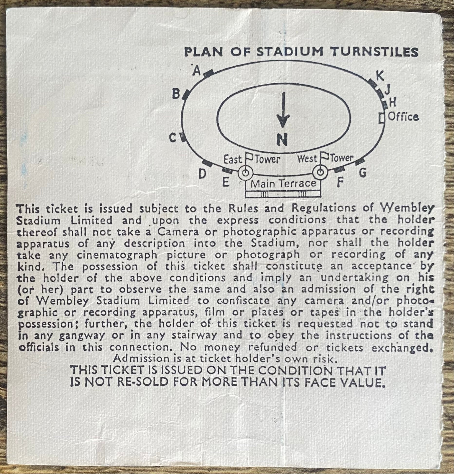 1979 ORIGINAL CHARITY SHIELD TICKET LIVERPOOL V ARSENAL
