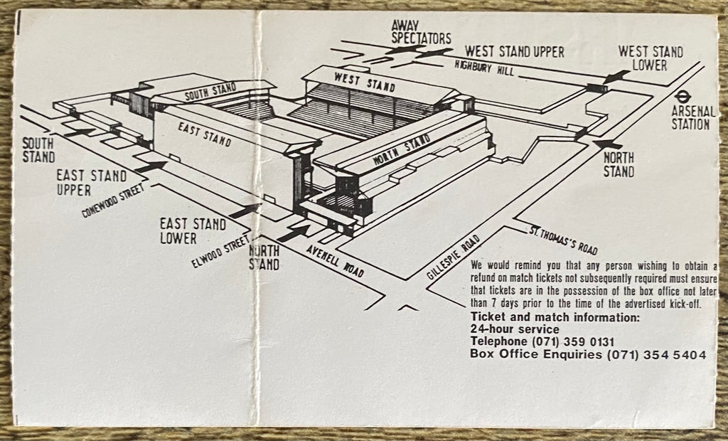 1993/94 ORIGINAL COCA COLA CUP 3RD ROUND  TICKET ARSENAL V NORWICH CITY