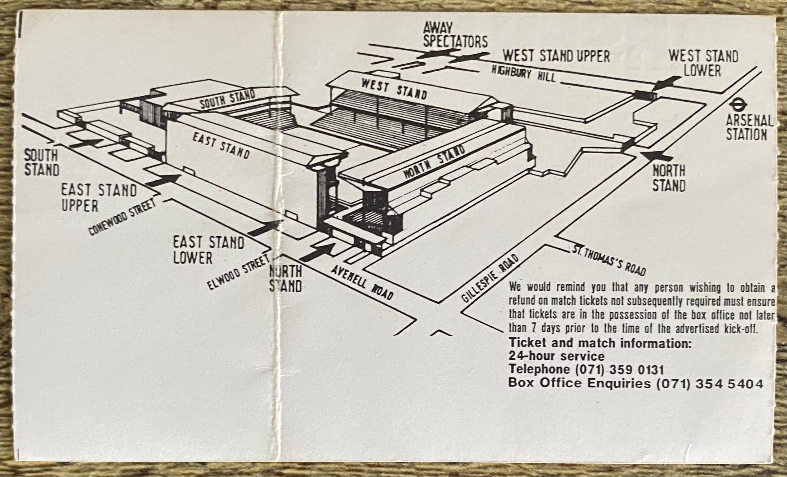 1993/94 ORIGINAL COCA COLA CUP 3RD ROUND  TICKET ARSENAL V NORWICH CITY