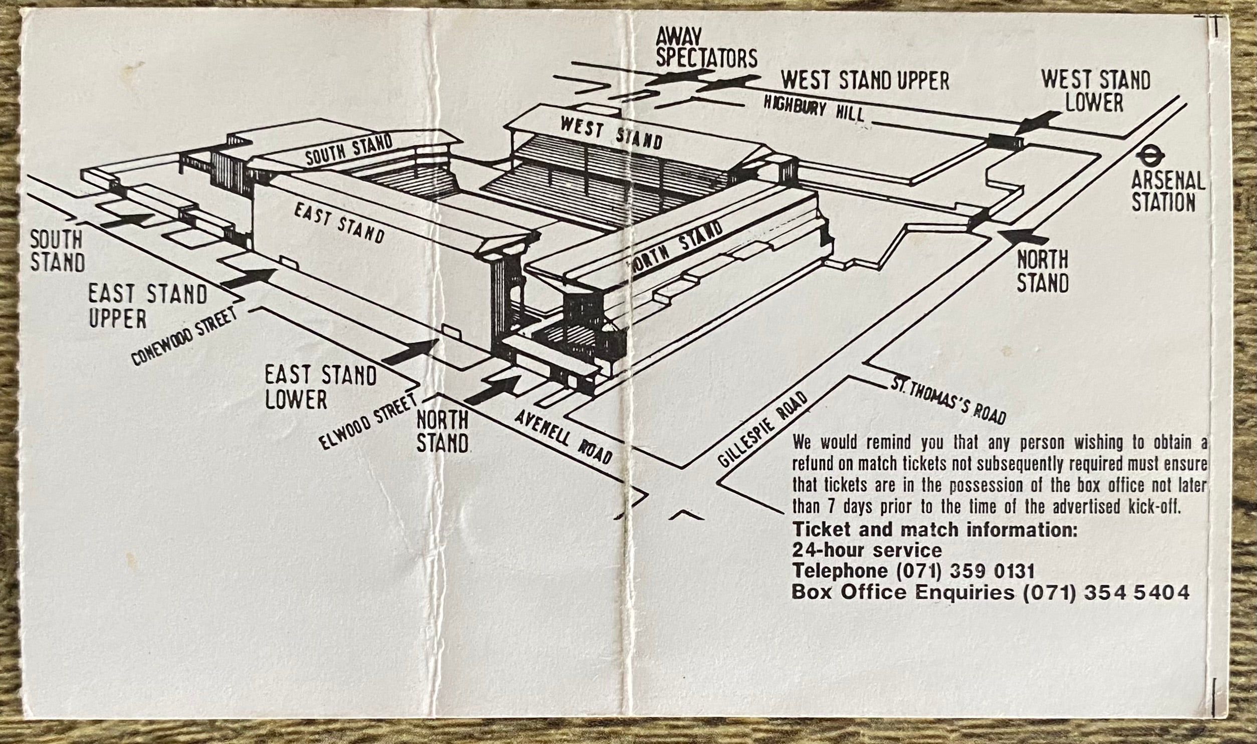 1993/94 ORIGINAL FA PREMIERSHIP TICKET ARSENAL V QUEENS PARK RANGERS