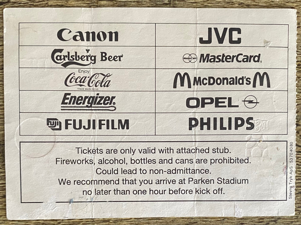 1993/94 ORIGINAL EUROPEAN CUP WINNERS CUP FINAL TICKET PARMA V ARSENAL