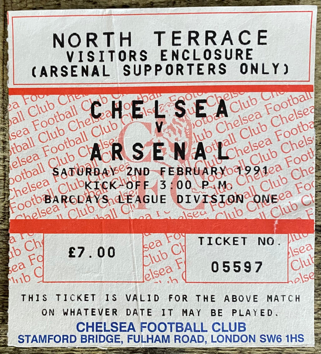 1990/91 ORIGINAL DIVISION ONE TICKET CHELSEA V ARSENAL