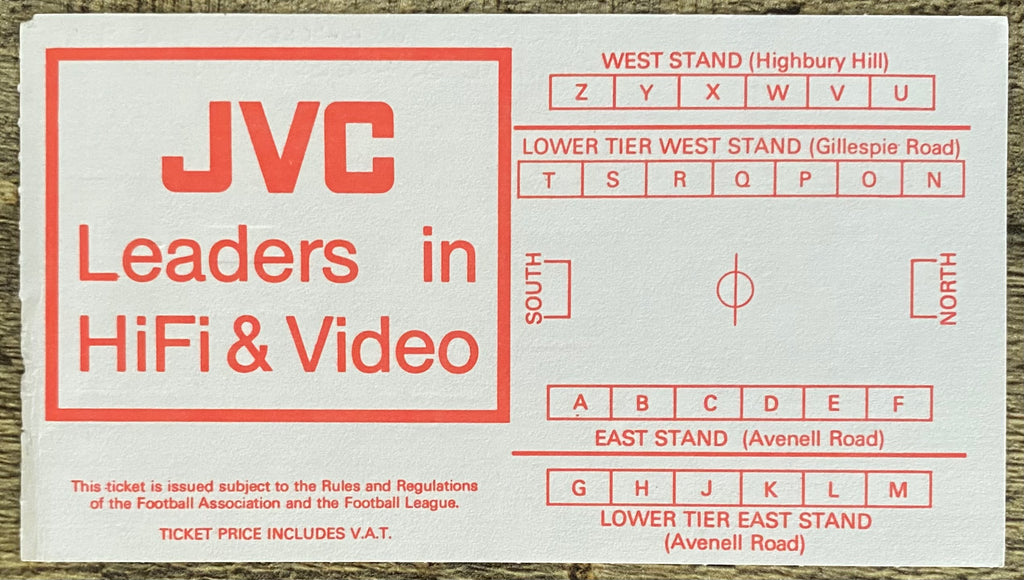 1982/83 ORIGINAL FA CUP 4TH ROUND 2ND REPLAY TICKET ARSENAL V LEEDS UNITED
