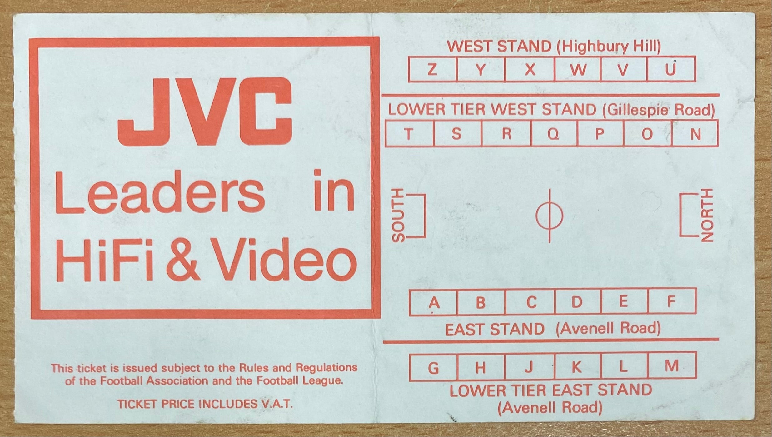 1982/83 ORIGINAL FA CUP 4TH ROUND TICKET ARSENAL V LEEDS UNITED