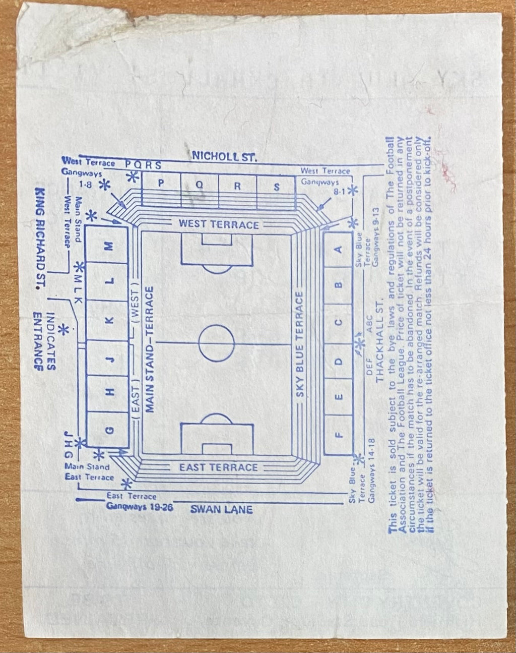 1983/84 ORIGINAL DIVISION ONE TICKET COVENTRY CITY V ARSENAL