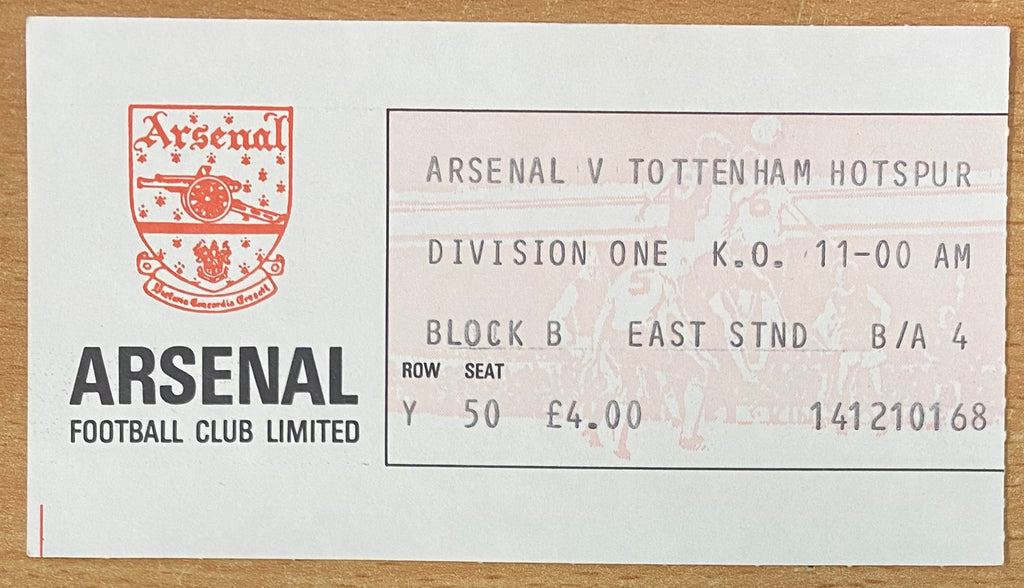 1982/83 ORIGINAL DIVISION ONE TICKET ARSENAL V TOTTENHAM HOTSPUR