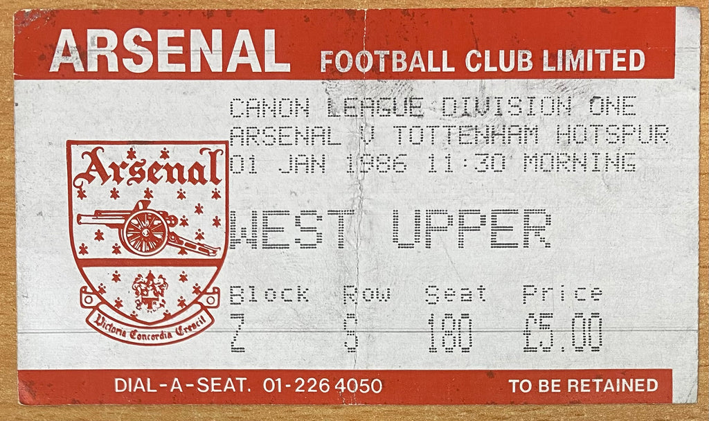 1985/86 ORIGINAL DIVISION ONE TICKET ARSENAL V TOTTENHAM HOTSPUR