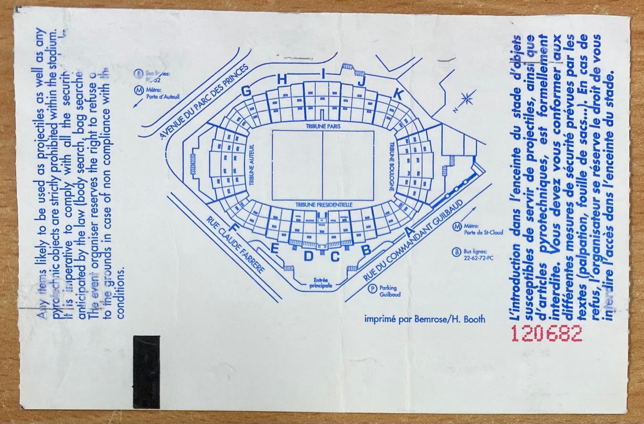 1994/95 ORIGINAL EUROPEAN CUP WINNERS CUP  FINAL TICKET ARSENAL V REAL ZARAGOZA @ PARIS