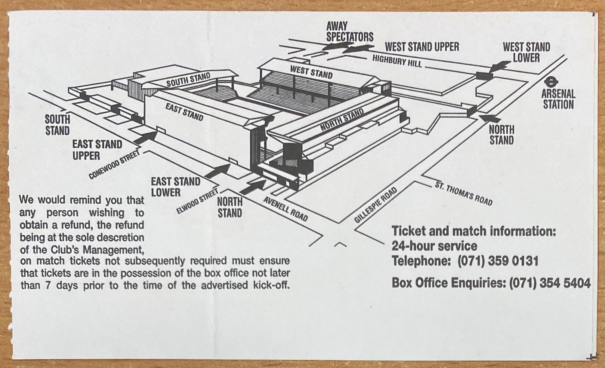 1994/95 ORIGINAL EUROPEAN CUP WINNERS CUP QUARTER FINAL 1ST LEG TICKET ARSENAL V AUXERRE