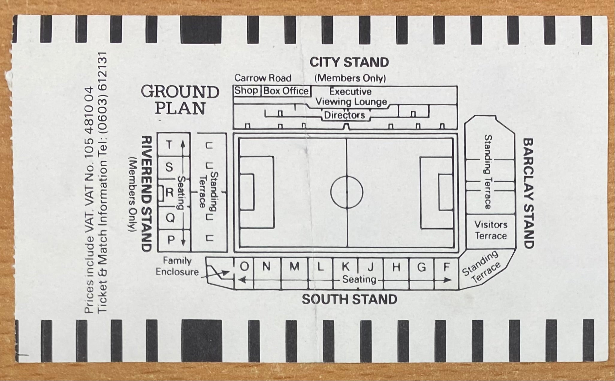 1987/88 ORIGINAL DIVISION ONE TICKET NORWICH CITY V ARSENAL