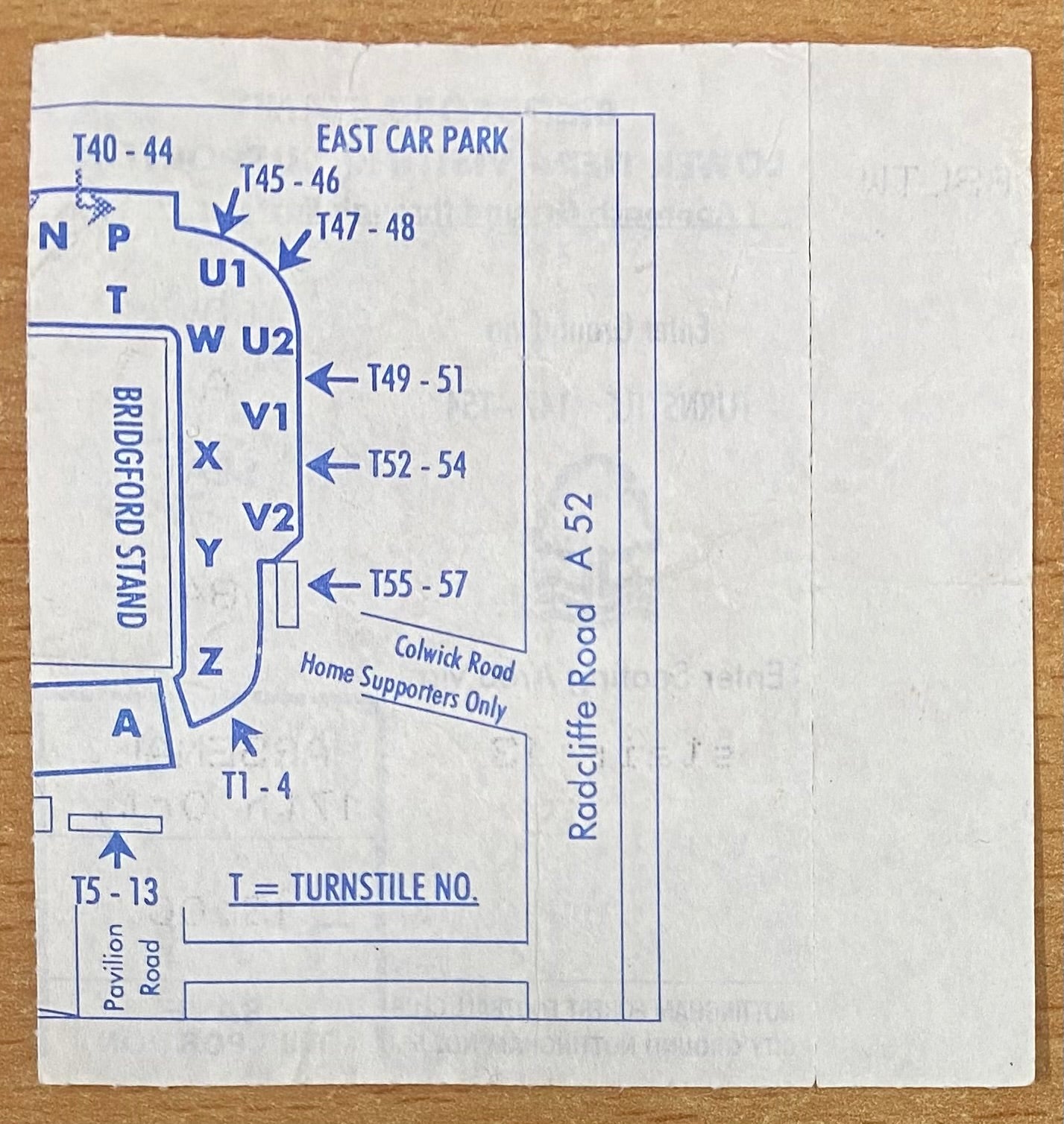 1992/93 ORIGINAL PREMIER LEAGUE TICKET NOTTINGHAM FOREST V ARSENAL