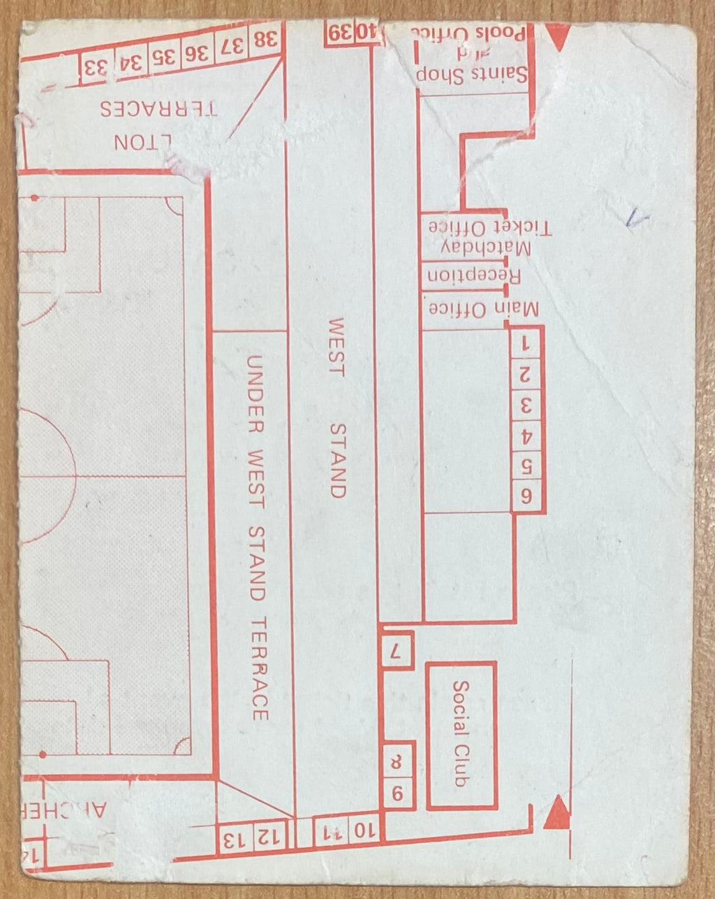 1978/79 ORIGINAL DIVISION ONE TICKET SOUTHAMPTON V ARSENAL
