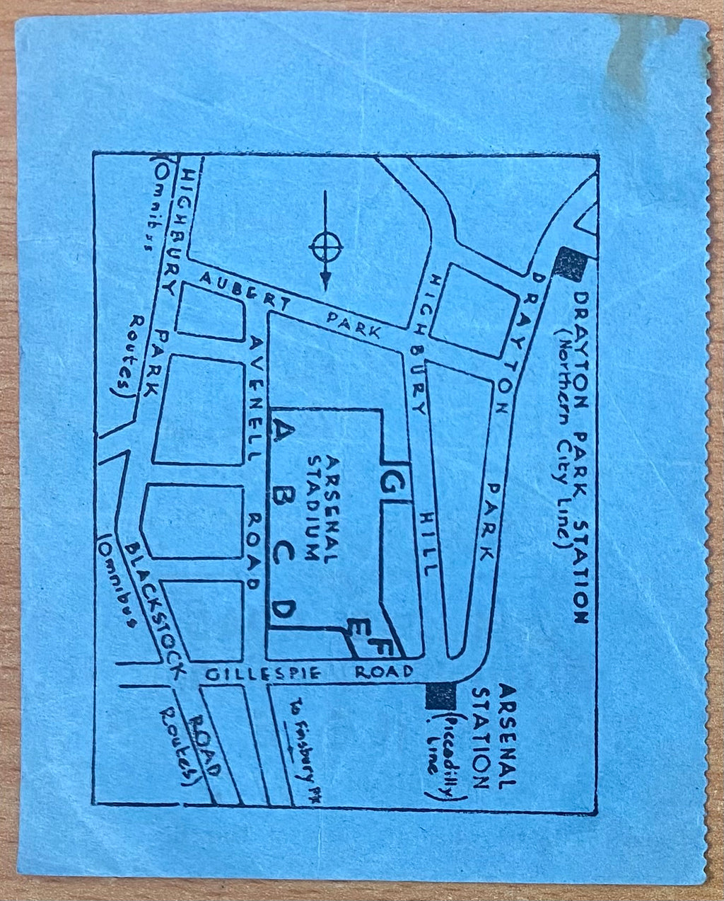 1962/63 ORIGINAL FRIENDLY TICKET ARSENAL V REAL MADRID