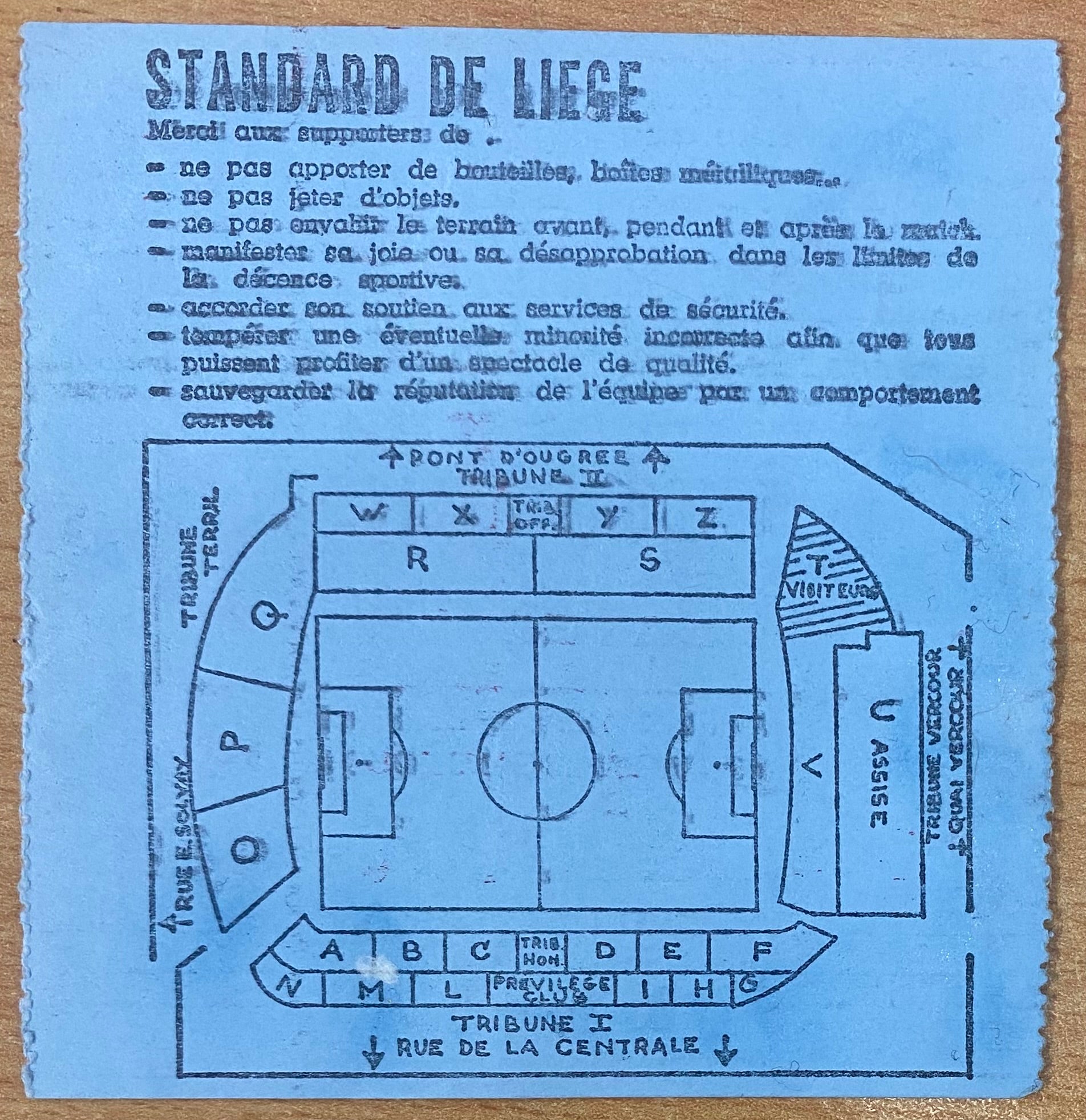 1993/94 ORIGINAL EUROPEAN CUP WINNERS CUP 2ND ROUND 2ND LEG TICKET ARSENAL V STANDARD LIEGE