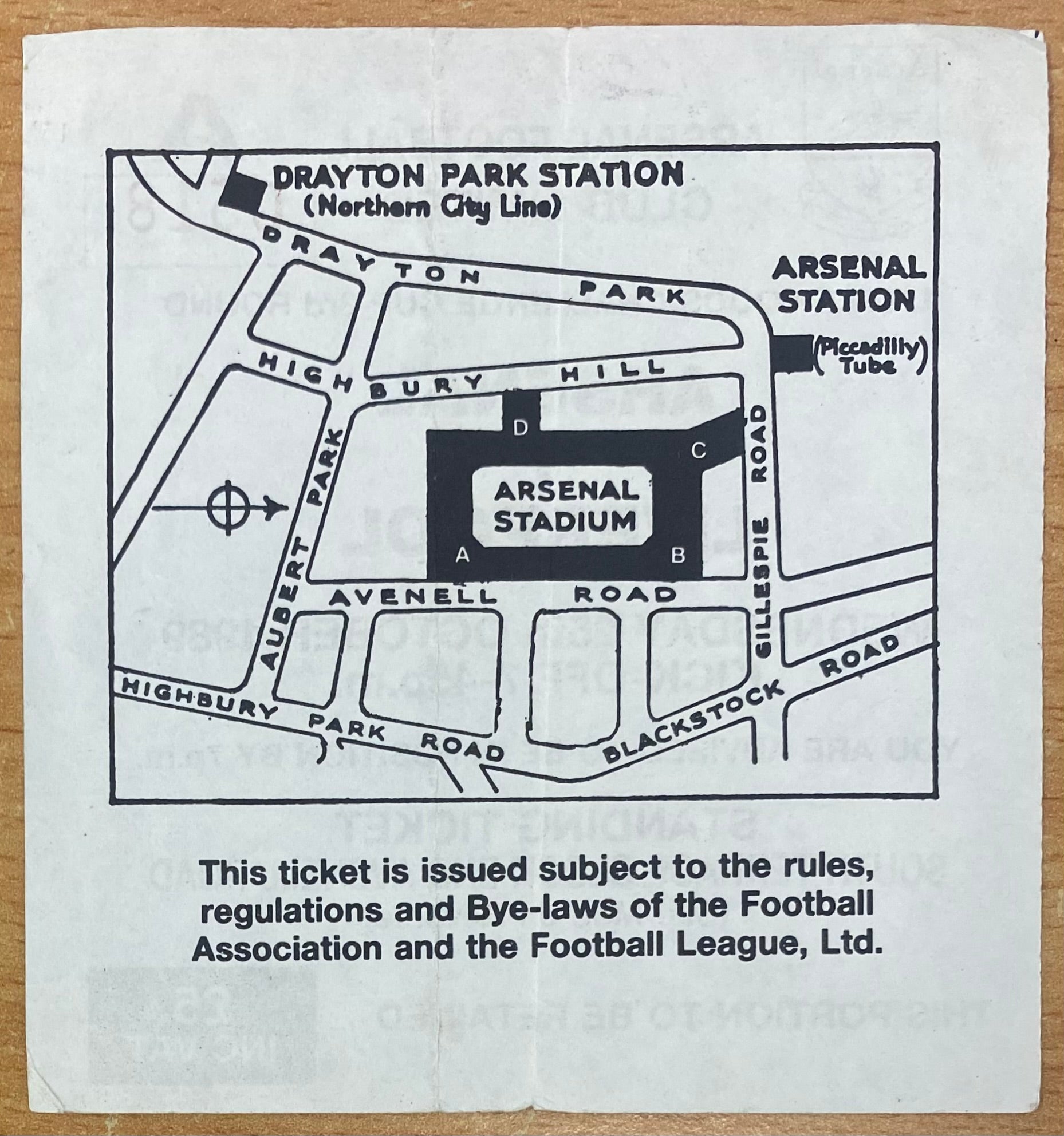 1988/89 ORIGINAL LITTLEWOODS CUP 3RD ROUND TICKET ARSENAL V LIVERPOOL