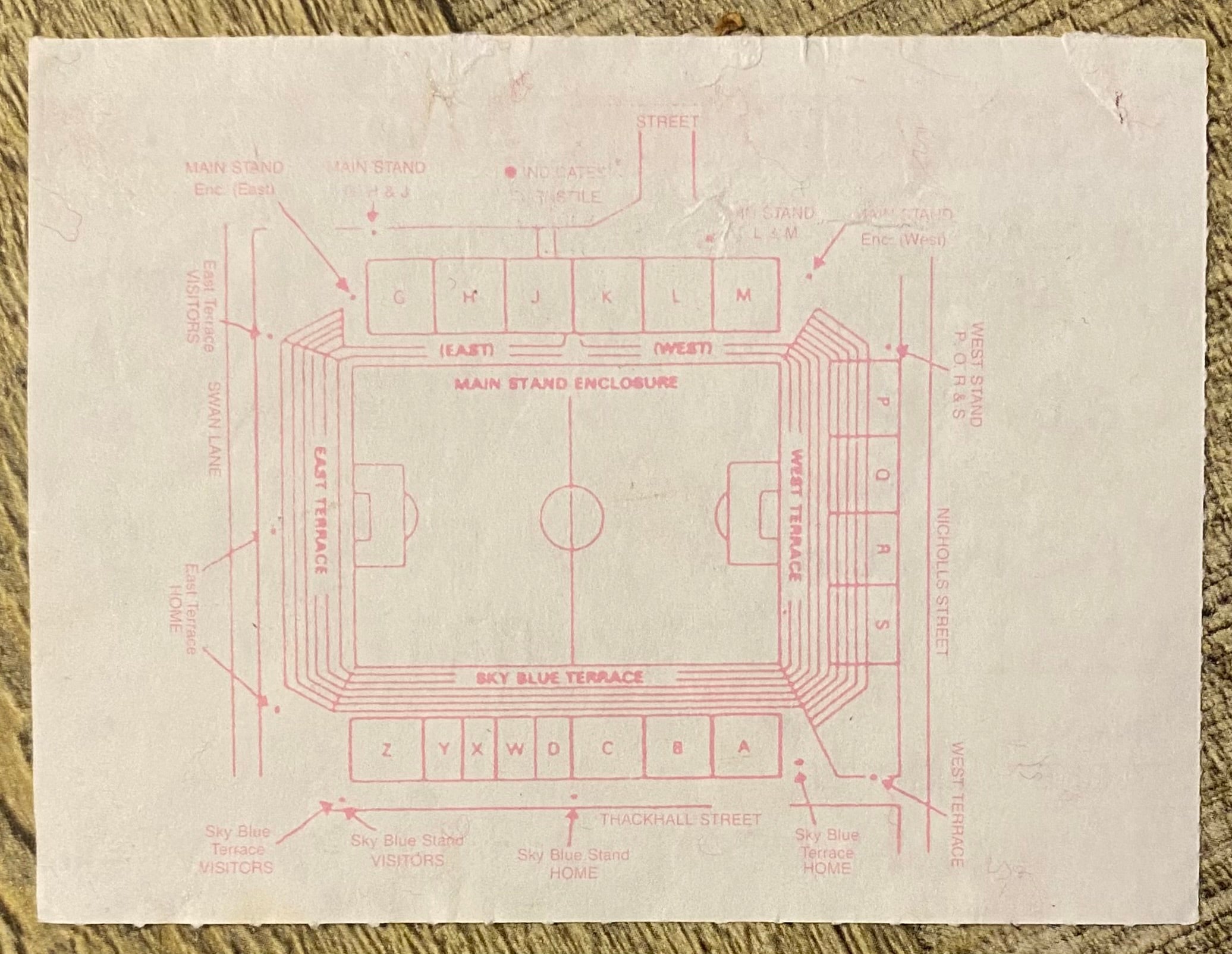 1991/92 ORIGINAL DIVISION ONE TICKET COVENTRY CITY V ARSENAL