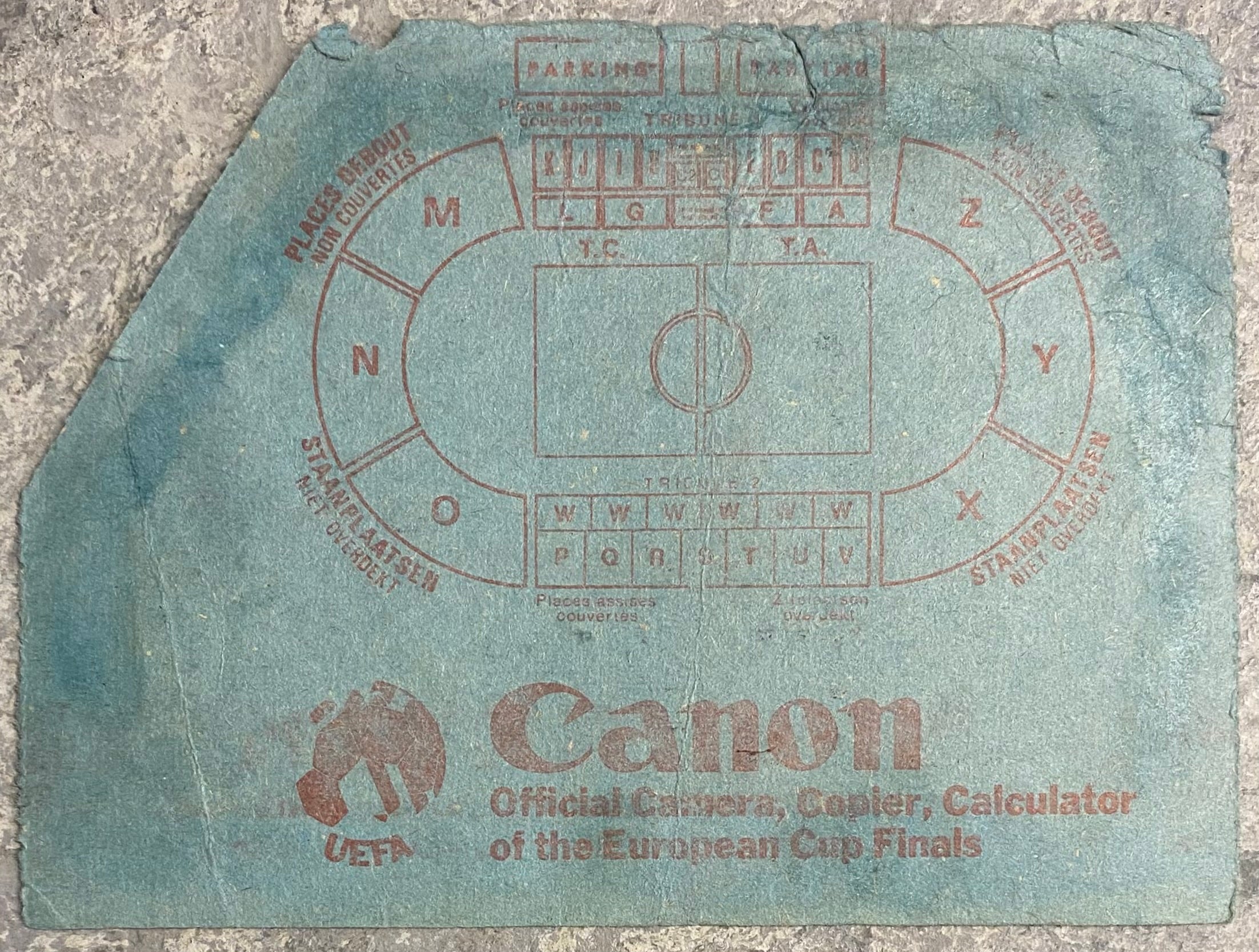 1980 ORIGINAL EUROPEAN CUP WINNERS CUP FINAL TICKET VALENCIA V ARSENAL @ BRUSSELS