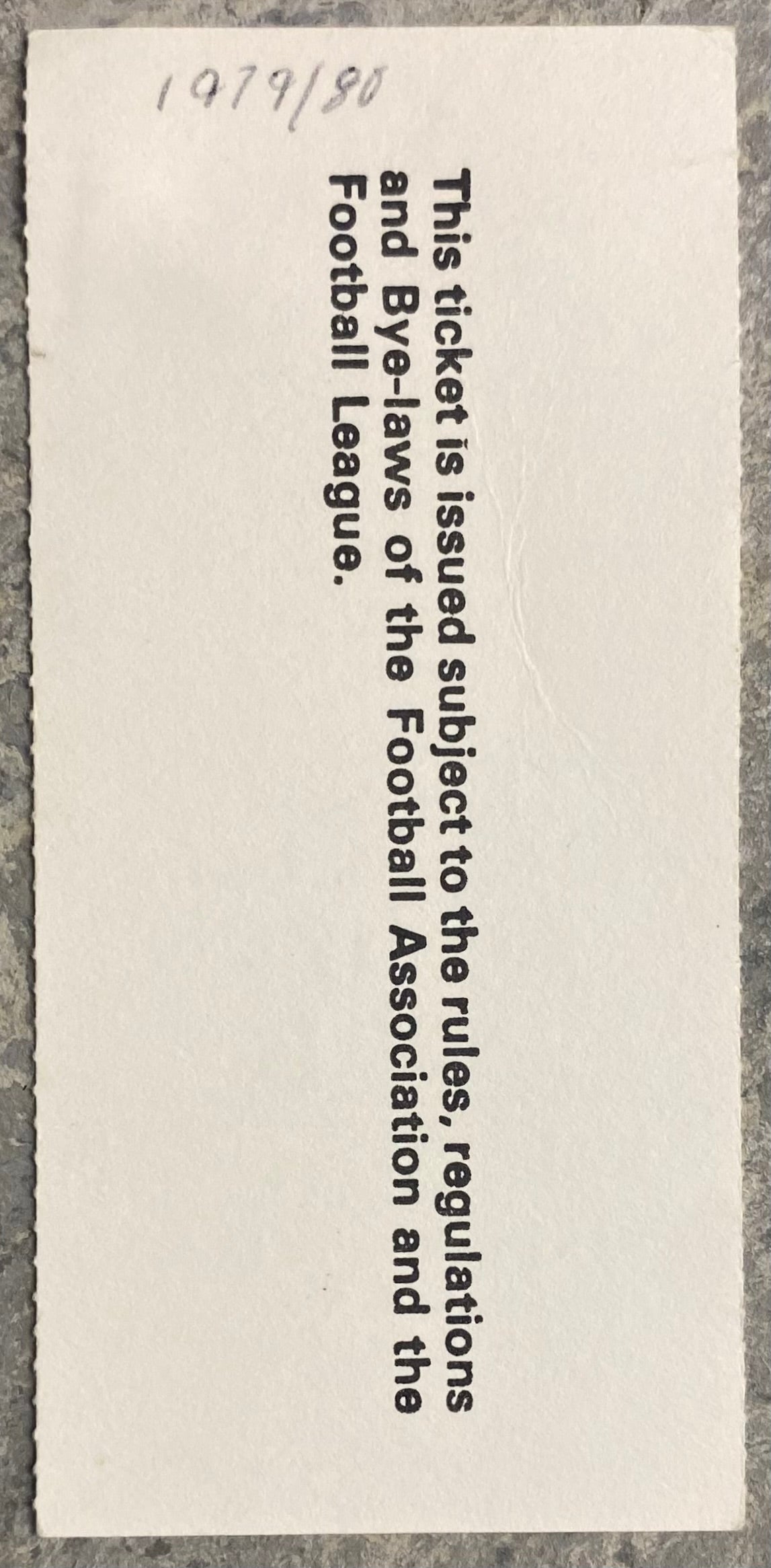 1979/80 ORIGINAL DIVISION ONE TICKET ARSENAL V WEST BROMWICH ALBION