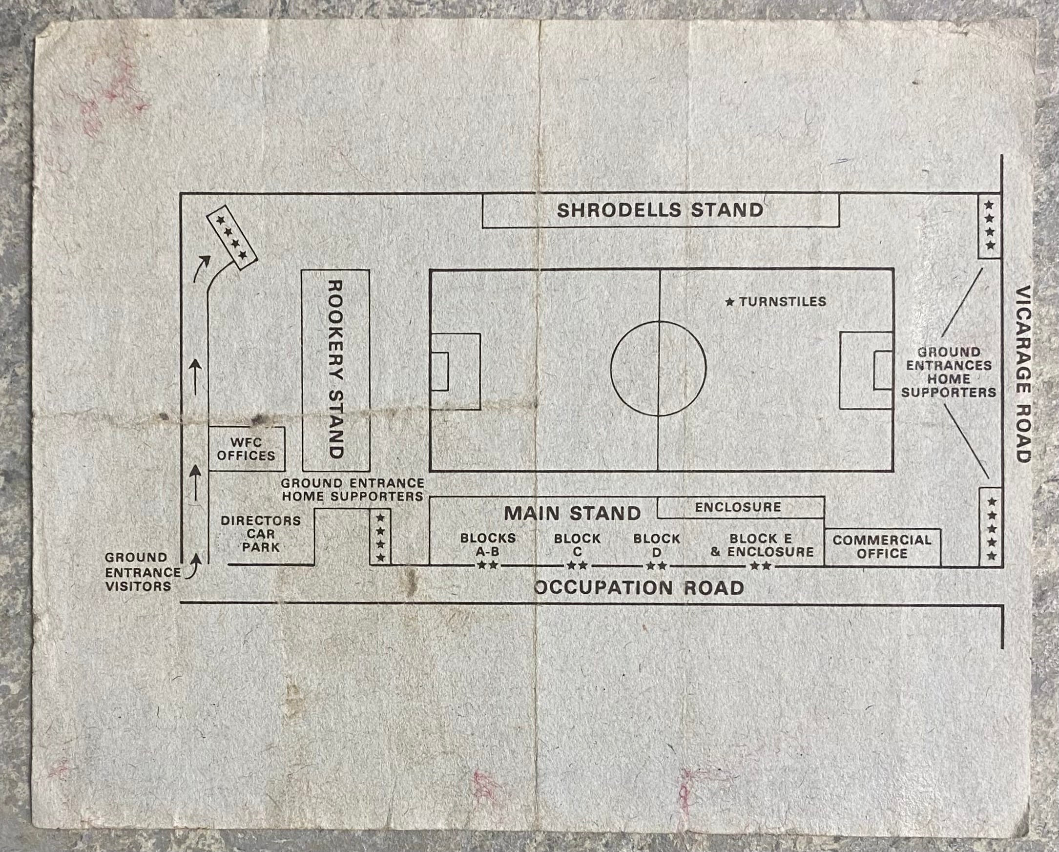 1979/80 ORIGINAL FA CUP 6TH ROUND TICKET WATFORD V ARSENAL