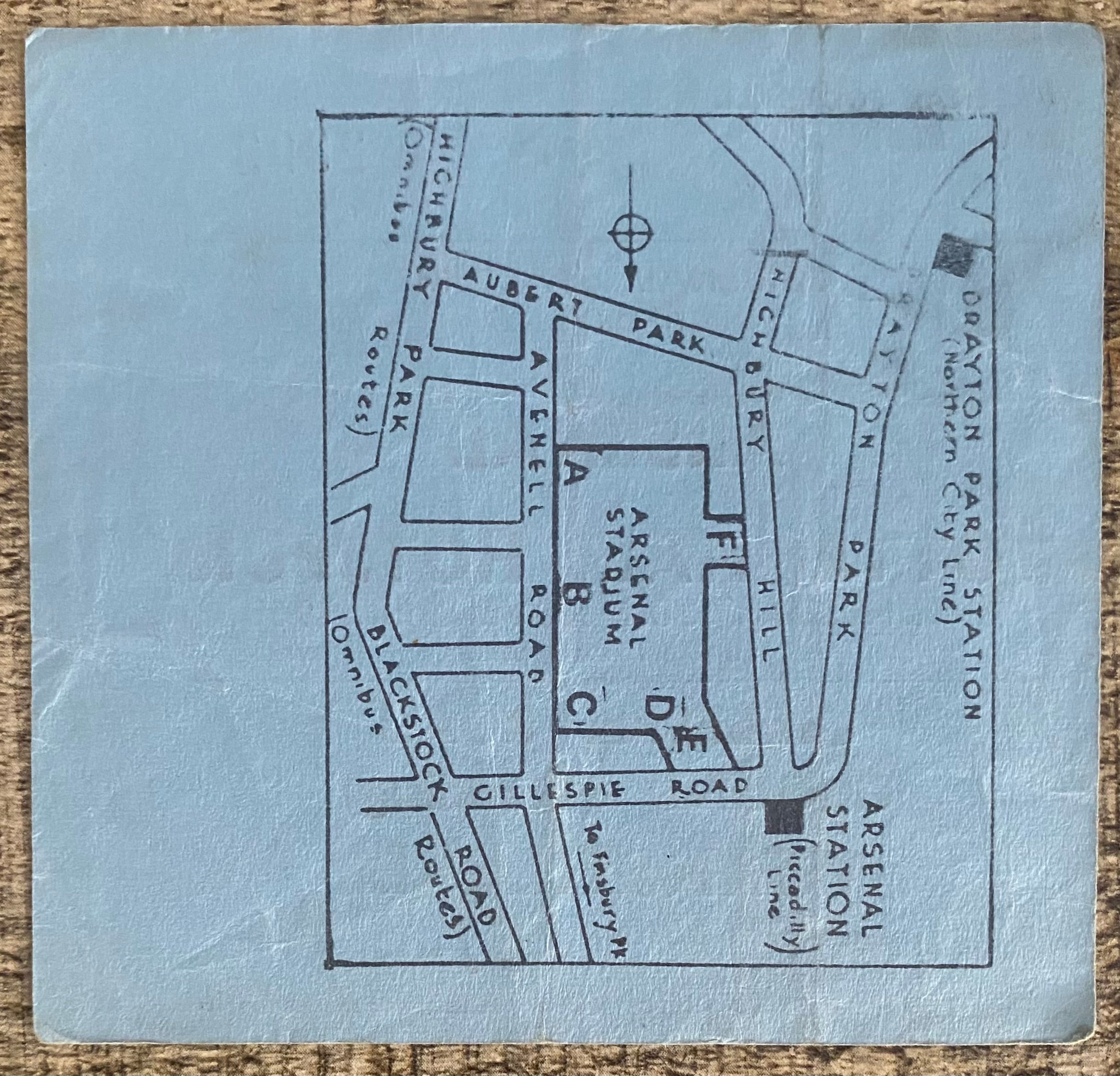 1968/69 ORIGINAL LEAGUE CUP SEMI FINAL 1ST LEG TICKET ARSENAL V TOTTENHAM HOTSPUR