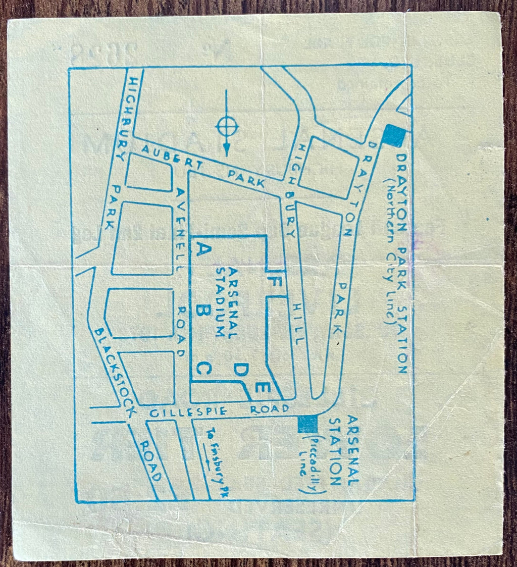 1977/78 ORIGINAL FOOTBALL LEAGUE CUP SEMI FINAL 2ND LEG TICKET ARSENAL V LIVERPOOL