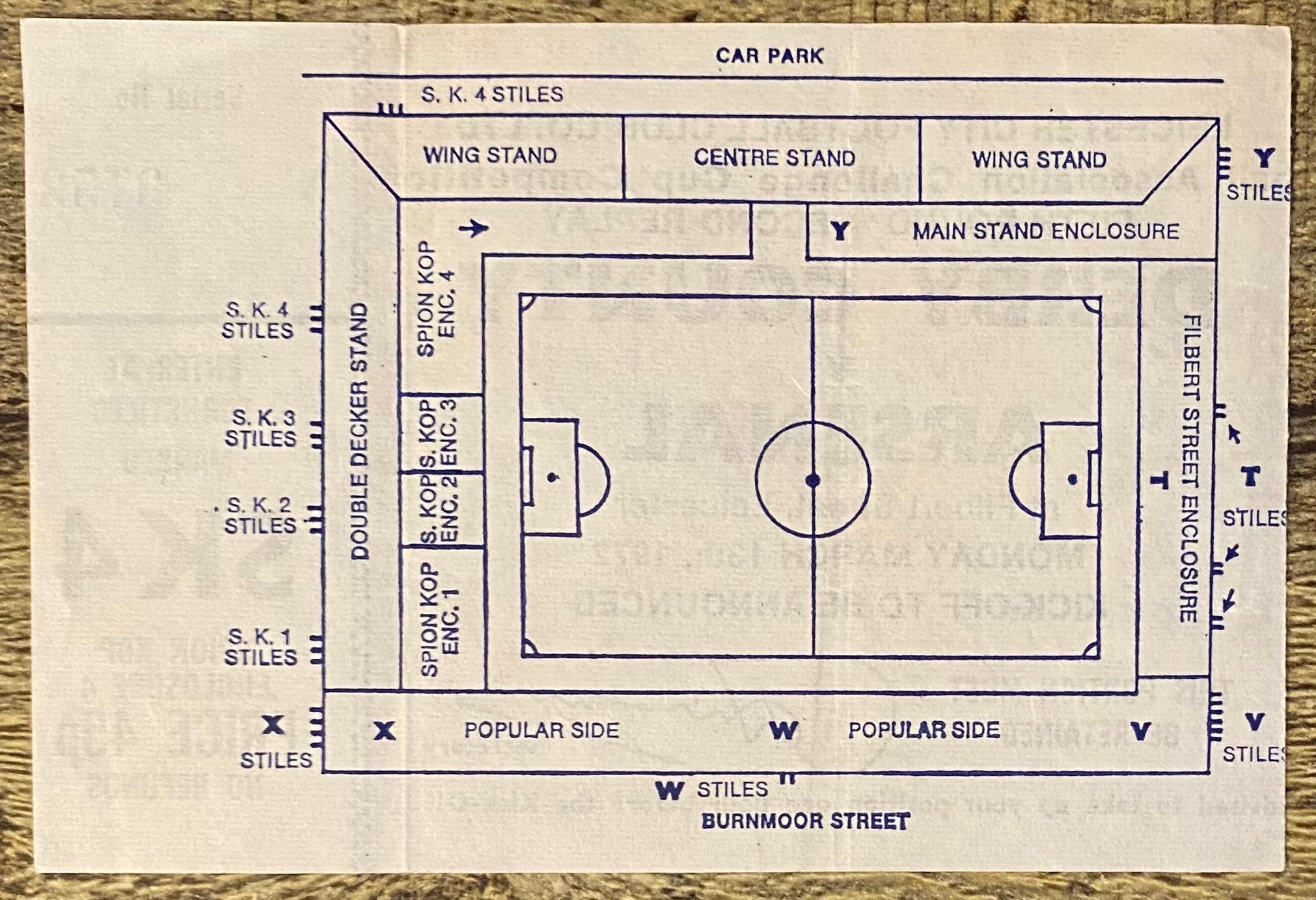 1971/72 ORIGINAL FA CUP 5TH ROUND 2ND REPLAY TICKET DERBY COUNTY V ARSENAL @ FILBERT STREET