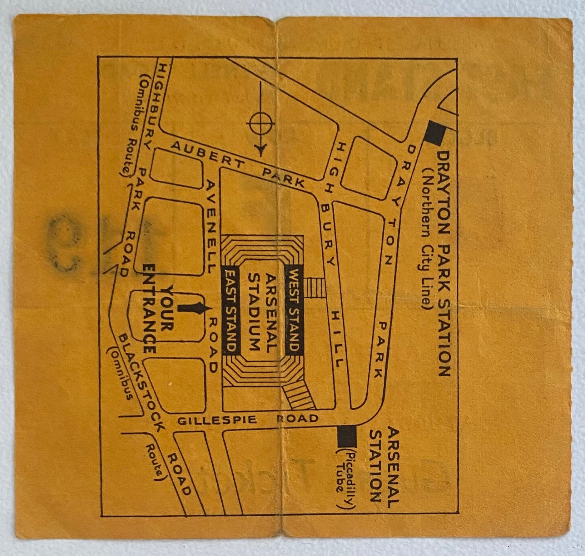 1970/71 ORIGINAL DIVISION ONE TICKET ARSENAL V STOKE CITY