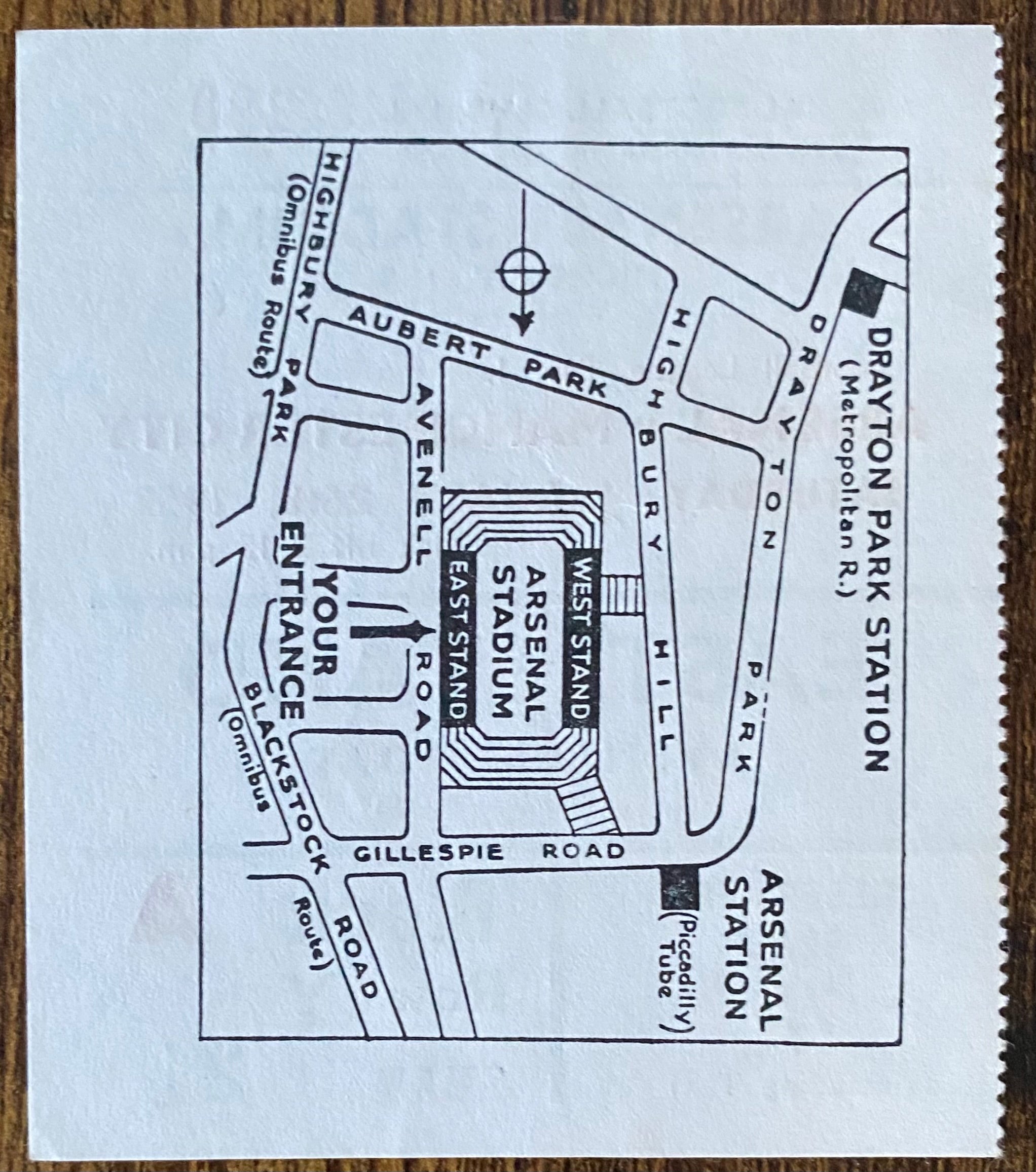1951/52 ORIGINAL DIVISION ONE TICKET ARSENAL V MANCHESTER CITY