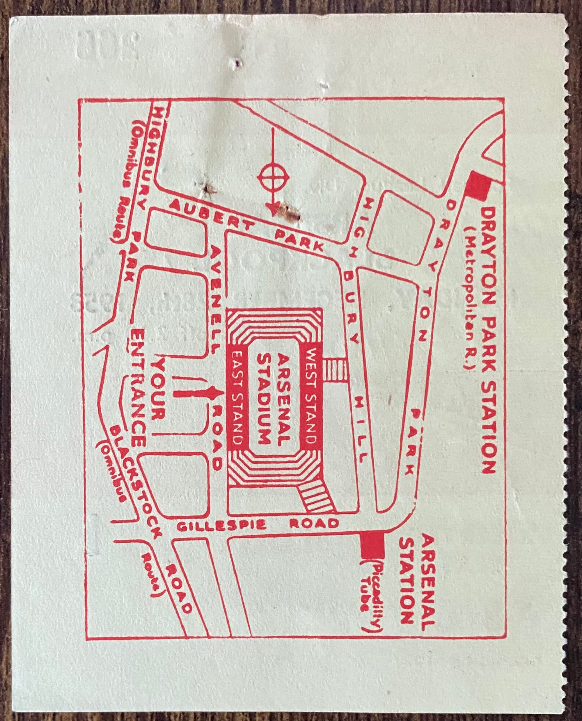 1953/54 ORIGINAL DIVISION ONE TICKET ARSENAL V BLACKPOOL