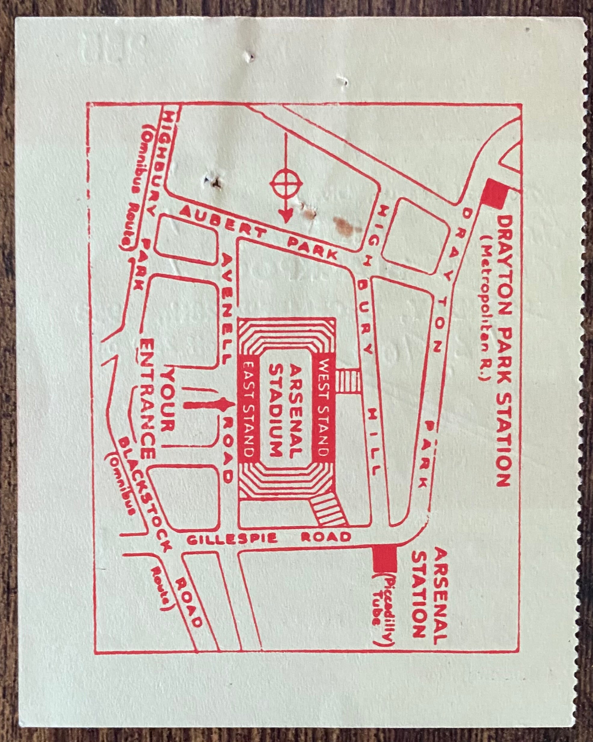 1953/54 ORIGINAL DIVISION ONE TICKET ARSENAL V BLACKPOOL