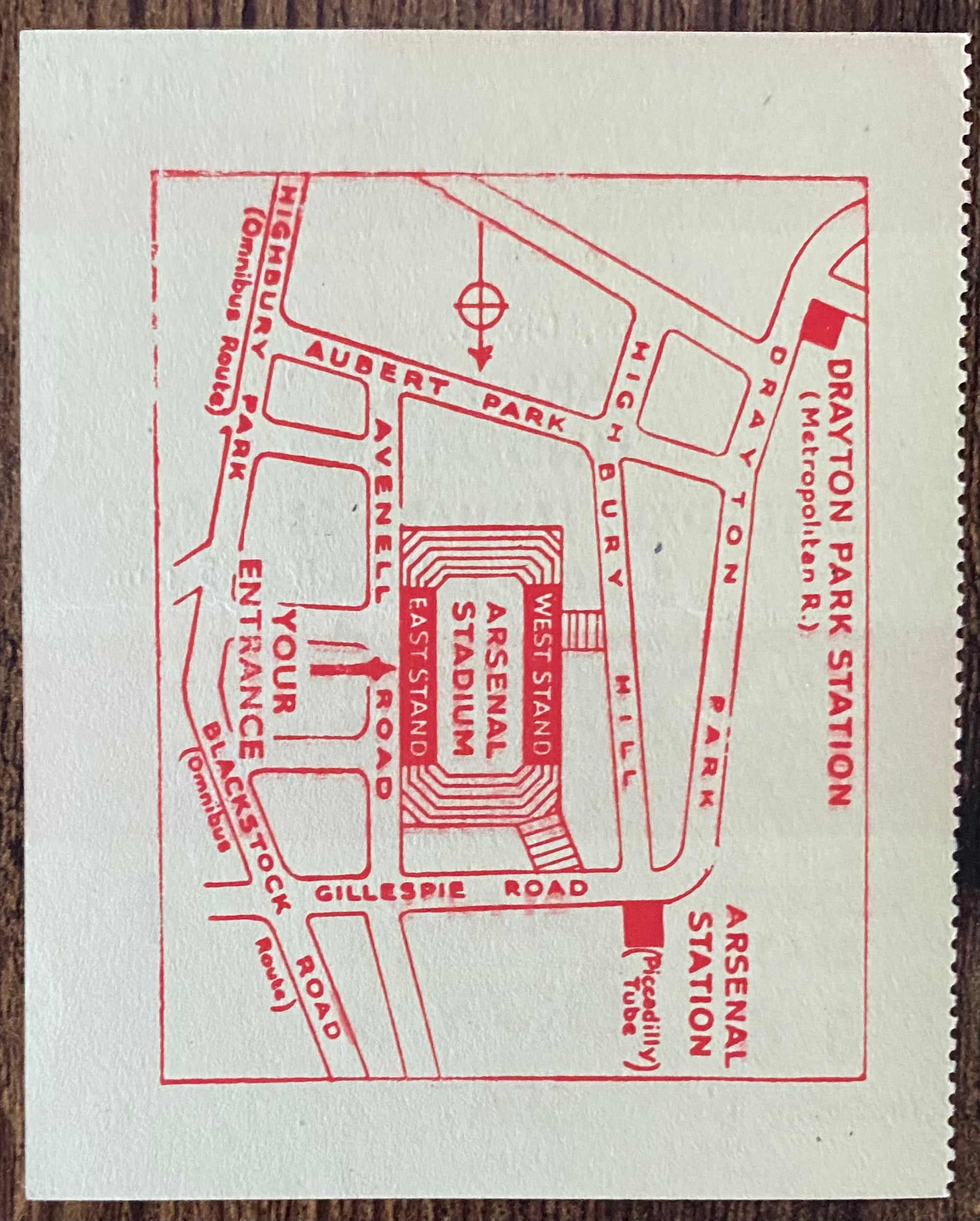 1953/54 ORIGINAL DIVISION ONE TICKET ARSENAL V SUNDERLAND