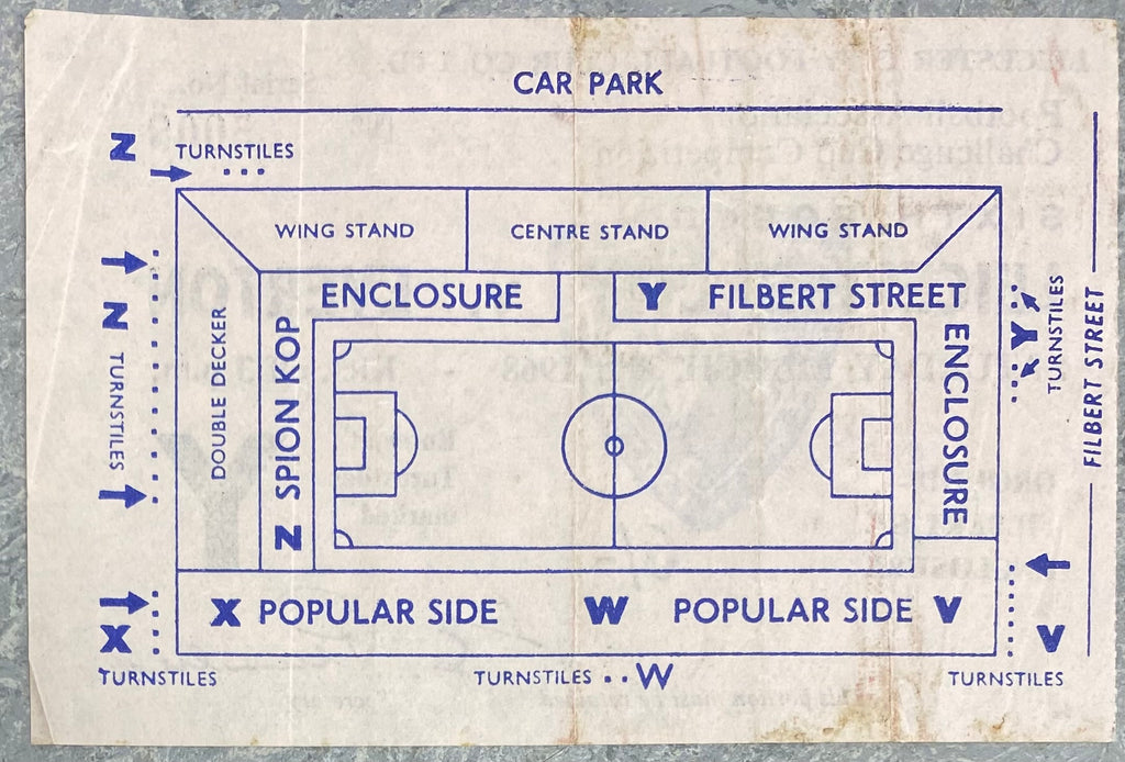 1967/68 ORIGINAL FA CUP 6TH ROUND TICKET LEICESTER CITY V EVERTON
