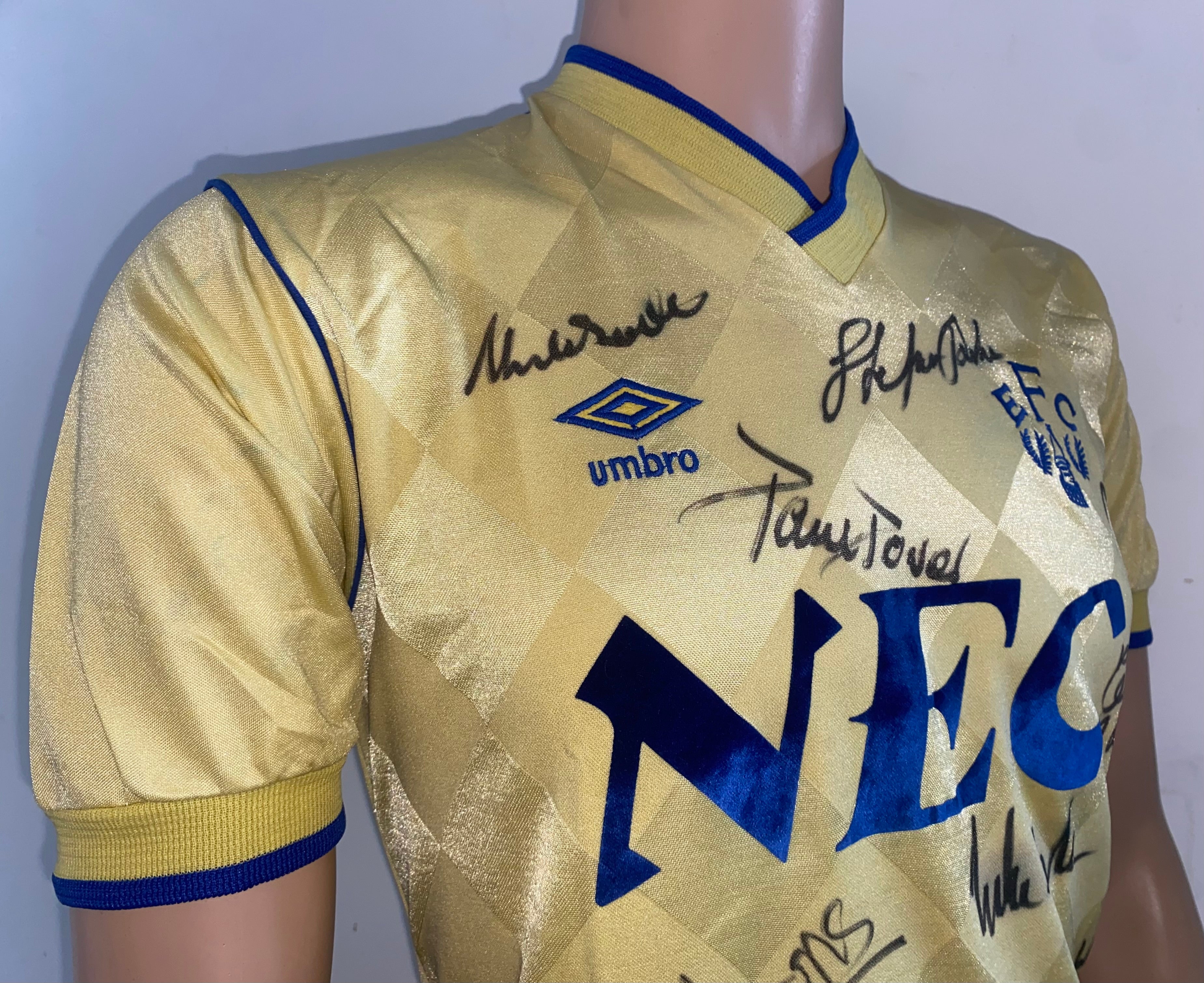 1986/87 EVERTON MATCH WORN AWAY SHIRT (VAN DEN HAUWE #3)