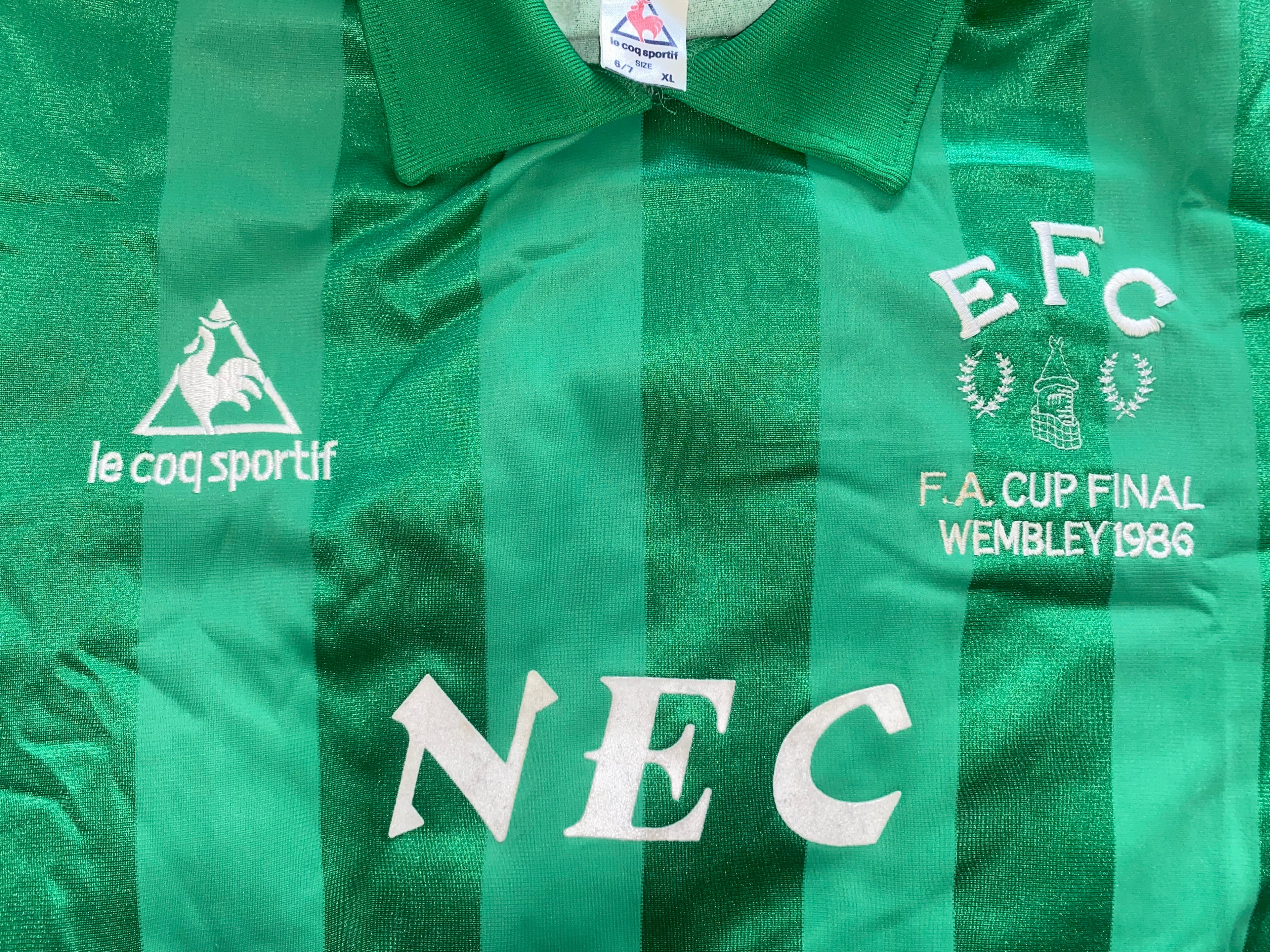 1986 FA CUP FINAL MATCH WORN GOALKEEPERS SHIRT WORN BY BOBBY MIMMS EVERTON v LIVERPOOL
