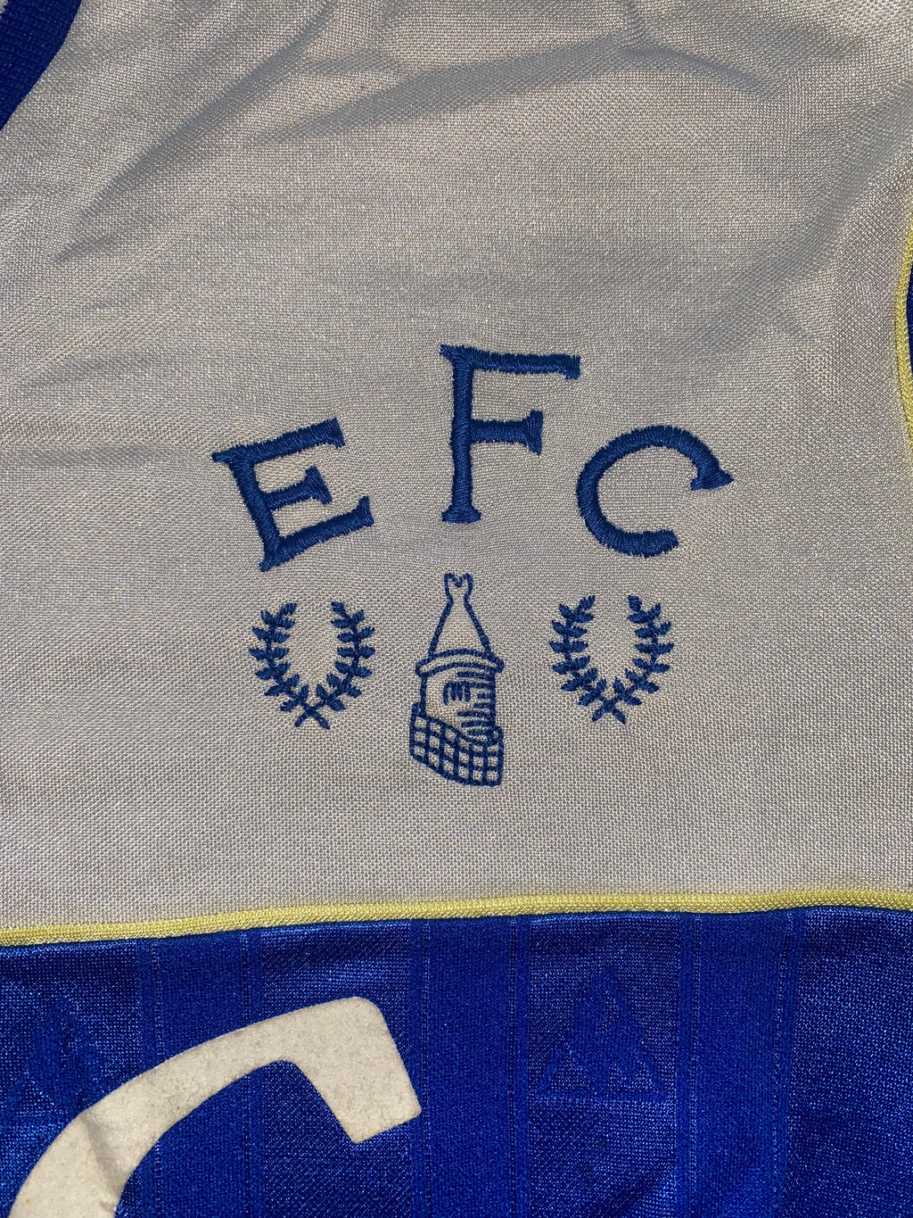 1985/86 EVERTON MATCH WORN LE COQ SPORTIF HOME SHIRT #12