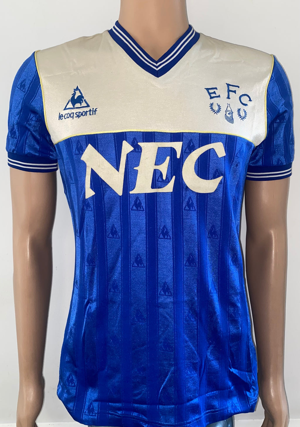 1985/86 EVERTON MATCH WORN LE COQ SPORTIF HOME SHIRT #12