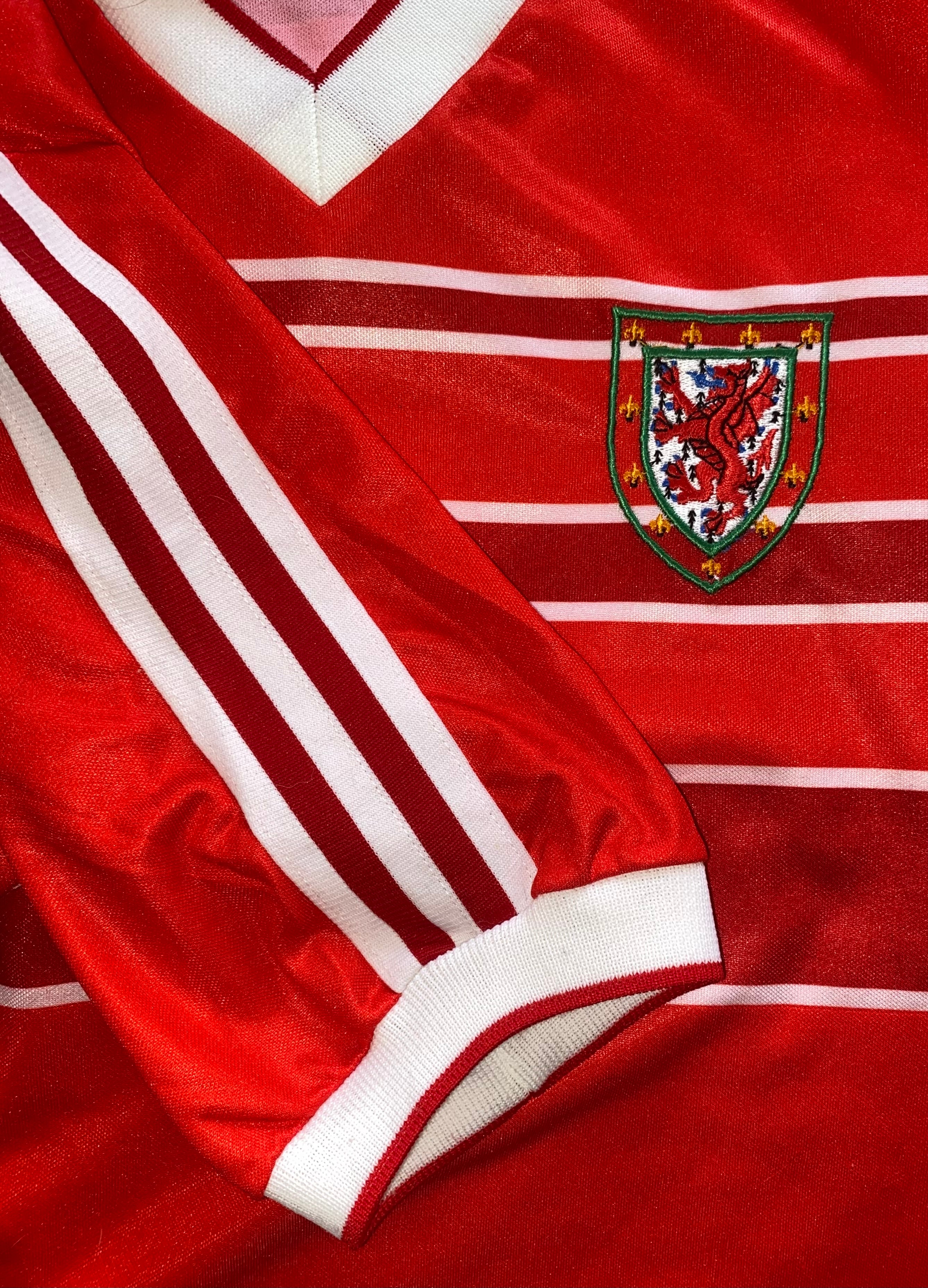 1985 WALES HOME MATCH WORN SHIRT PETER NICHOLAS #6