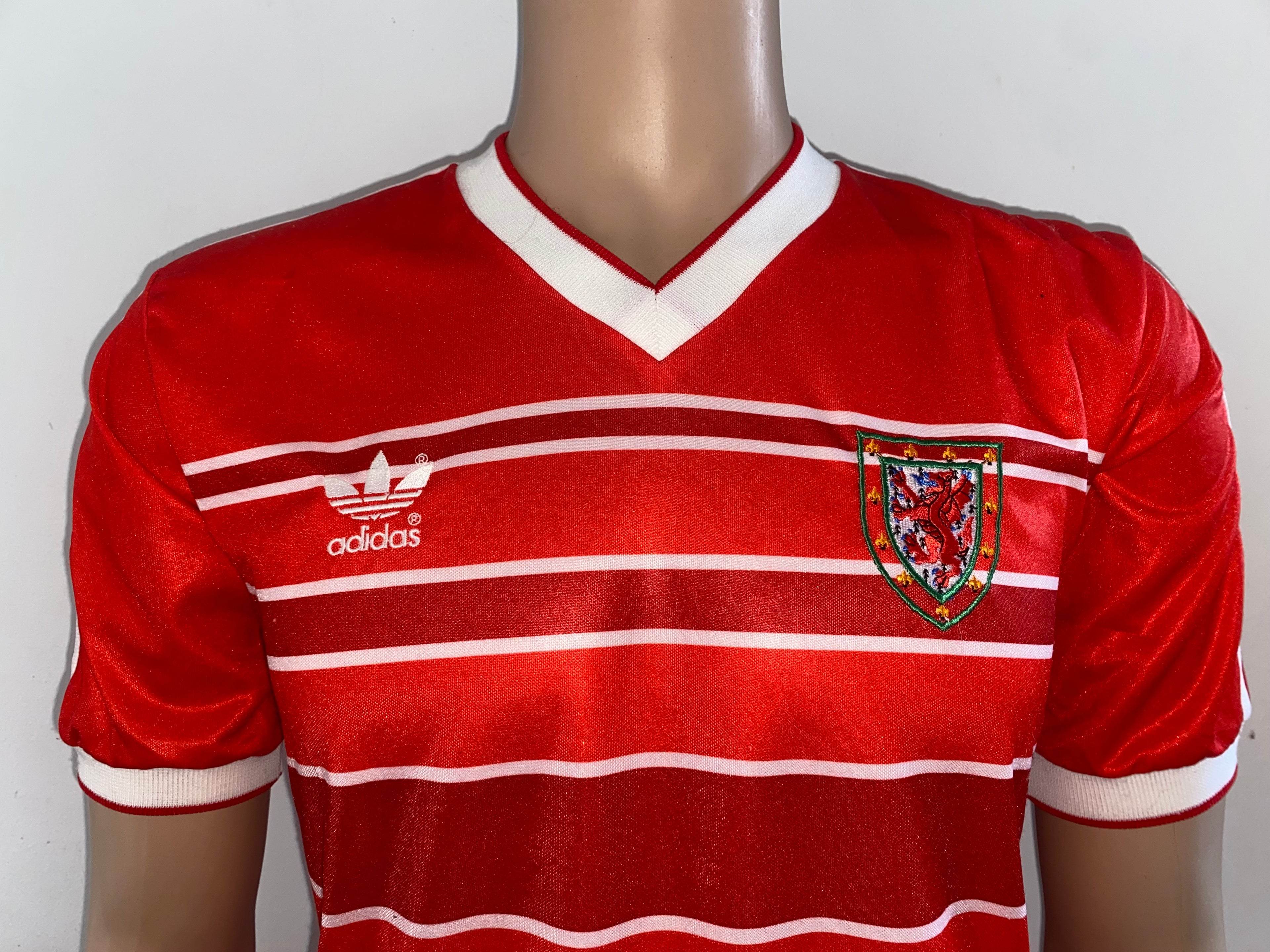 1985 WALES HOME MATCH WORN SHIRT PETER NICHOLAS #6
