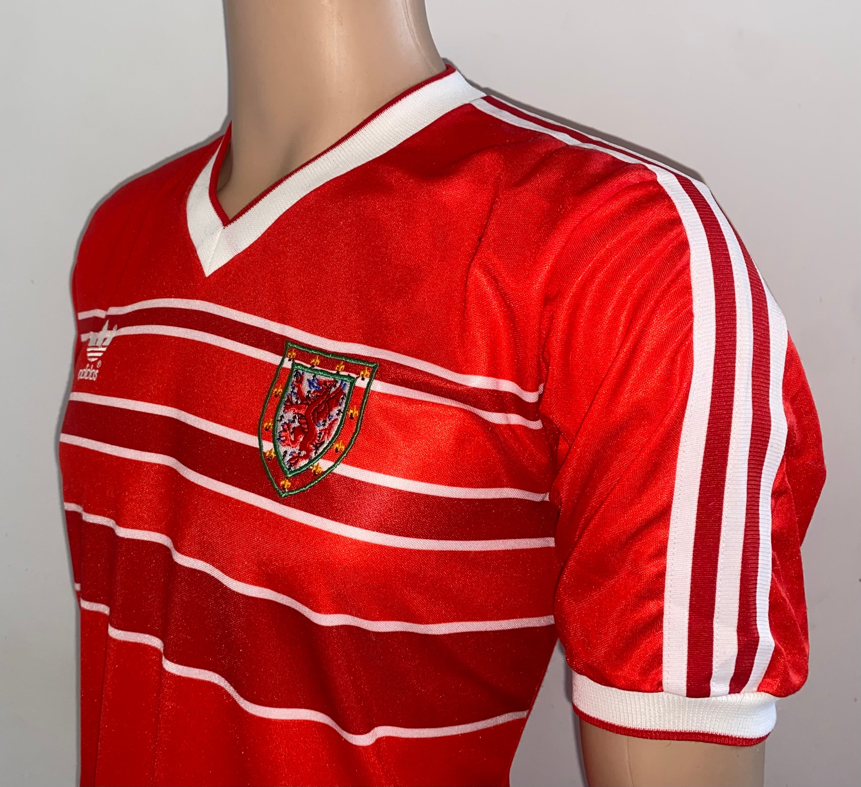 1985 WALES HOME MATCH WORN SHIRT PETER NICHOLAS #6
