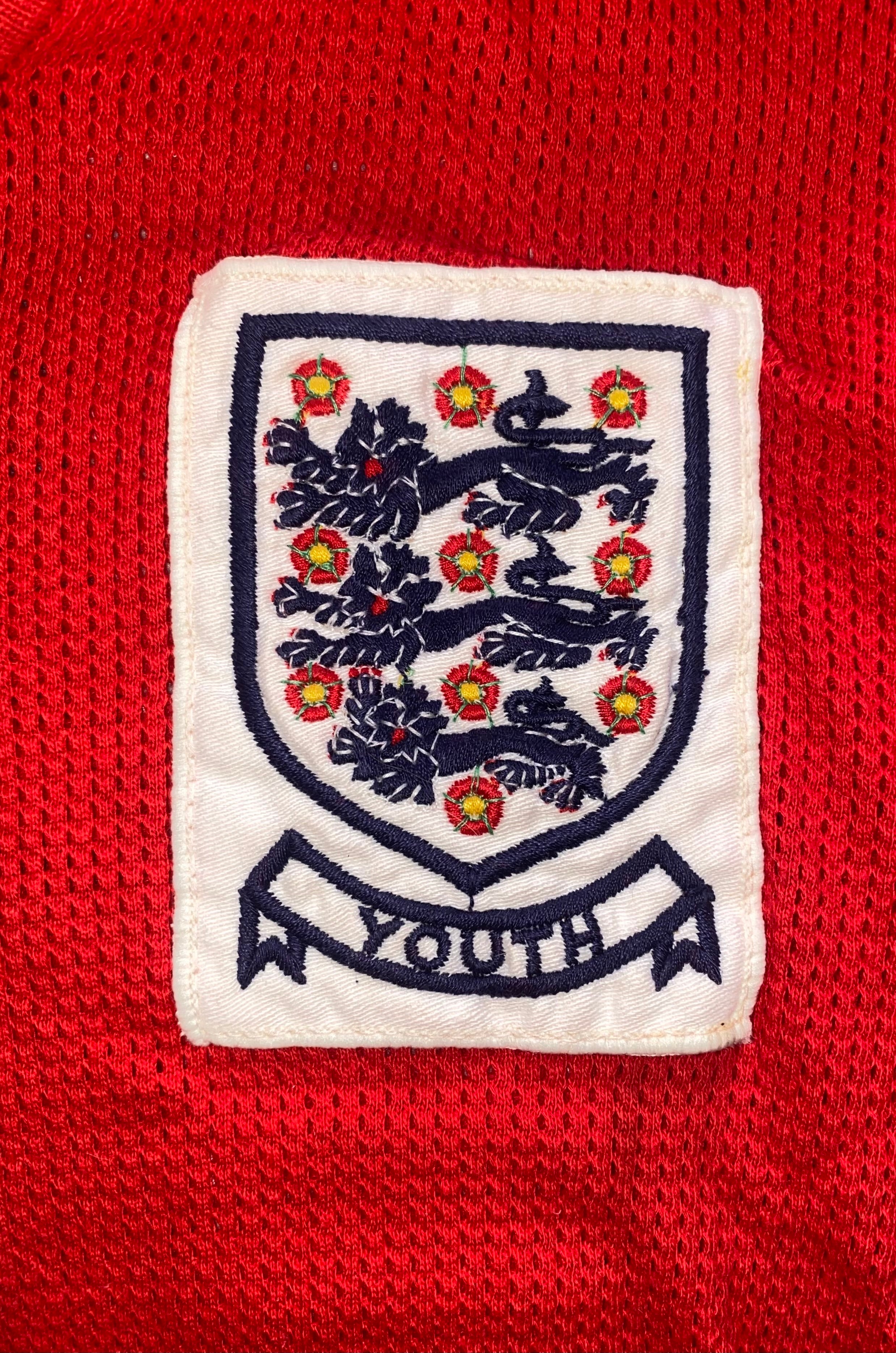 1978/79 ENGLAND MATCH WORN U18 AERTEX ADMIRAL AWAY SHIRT #12