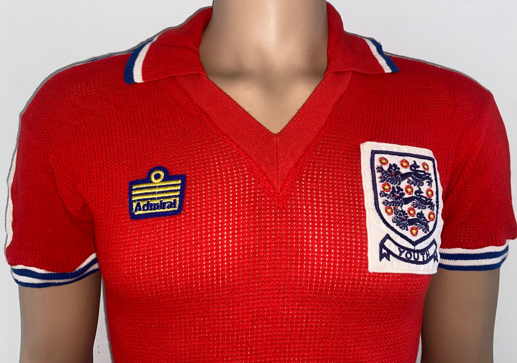 1978/79 ENGLAND MATCH WORN U18 AERTEX ADMIRAL AWAY SHIRT #12