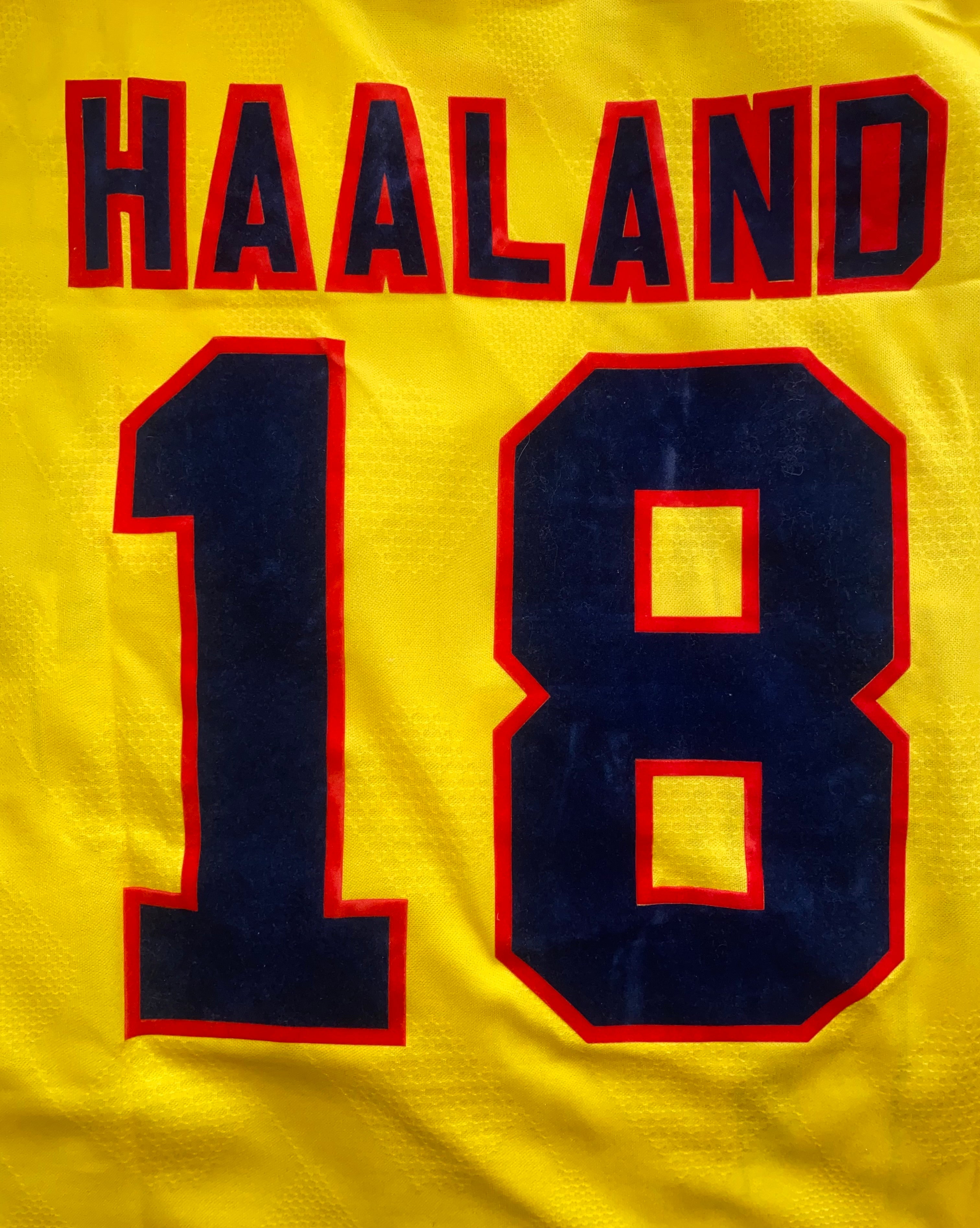 1994/95 NOTTINGHAM FOREST MATCH ISSUE AWAY SHIRT HAALAND 18