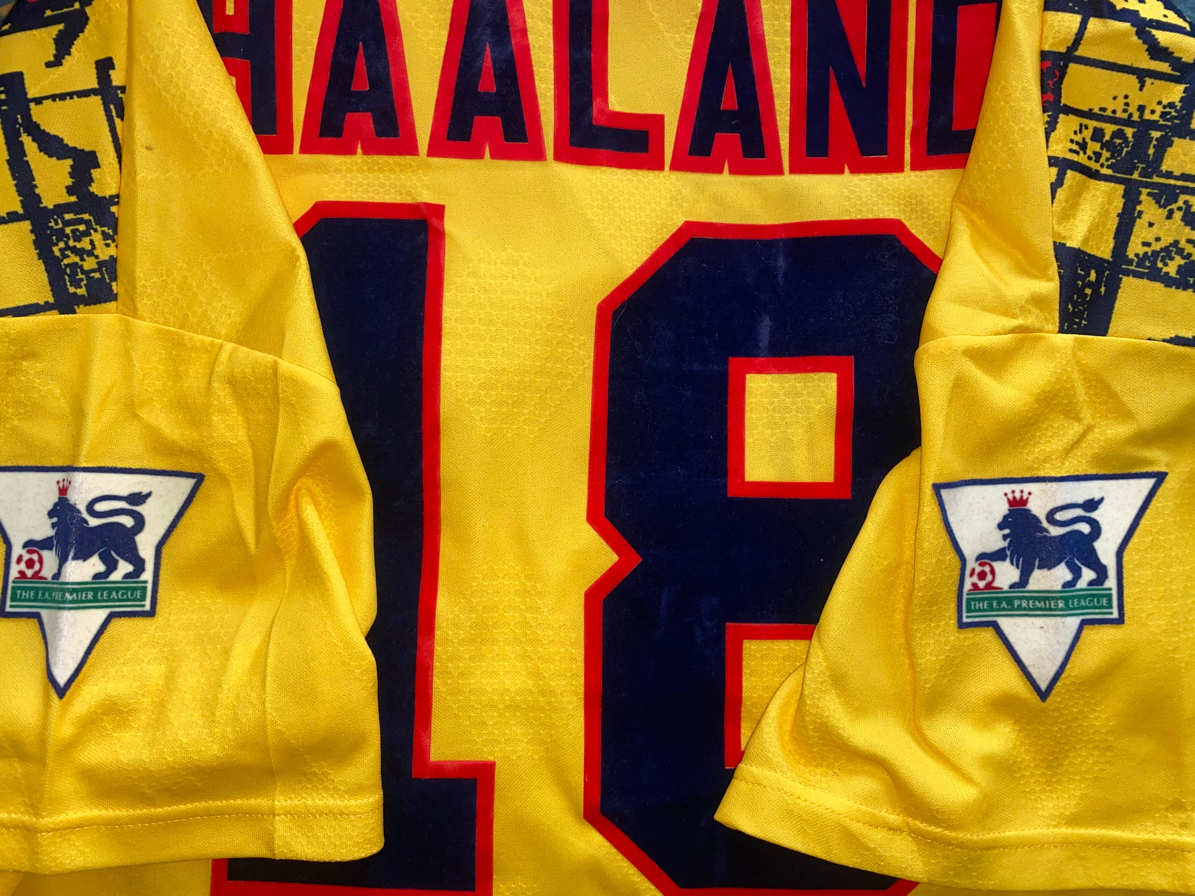 1994/95 NOTTINGHAM FOREST MATCH ISSUE AWAY SHIRT HAALAND 18