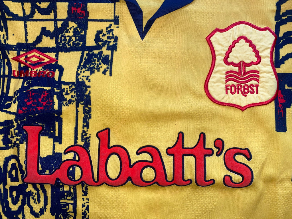 1994/95 NOTTINGHAM FOREST MATCH ISSUE AWAY SHIRT HAALAND 18