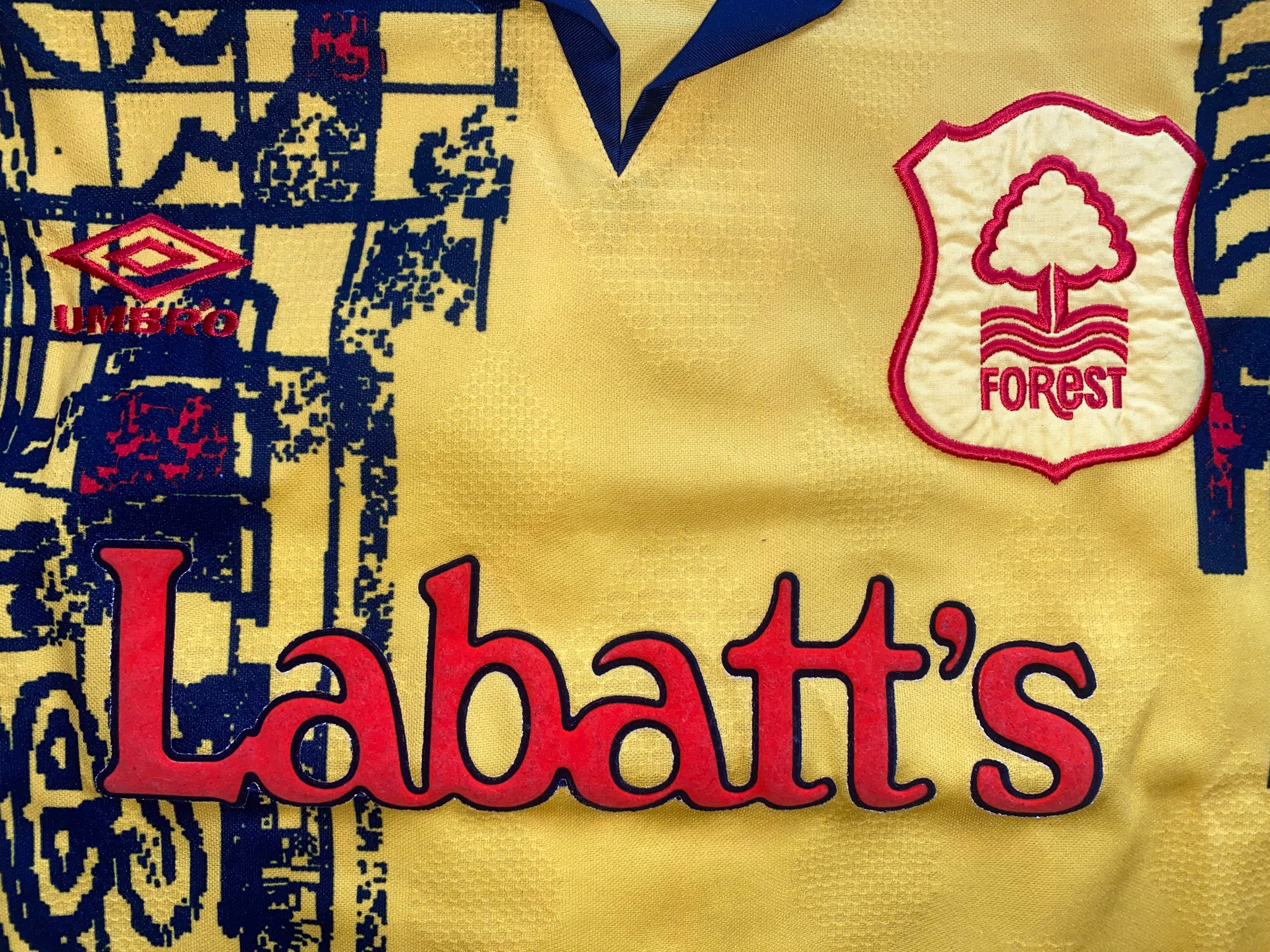 1994/95 NOTTINGHAM FOREST MATCH ISSUE AWAY SHIRT HAALAND 18