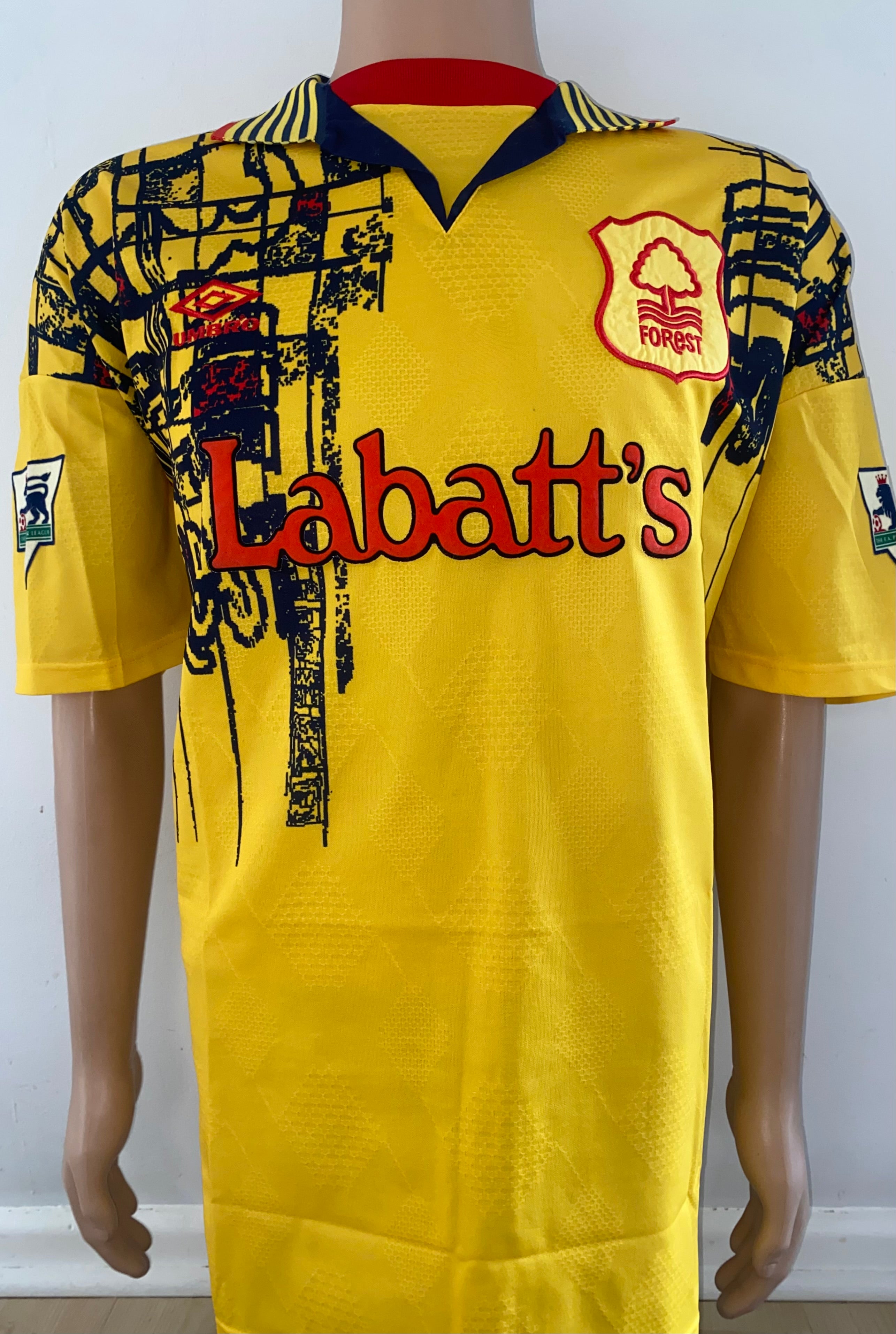 1994/95 NOTTINGHAM FOREST MATCH ISSUE AWAY SHIRT HAALAND 18