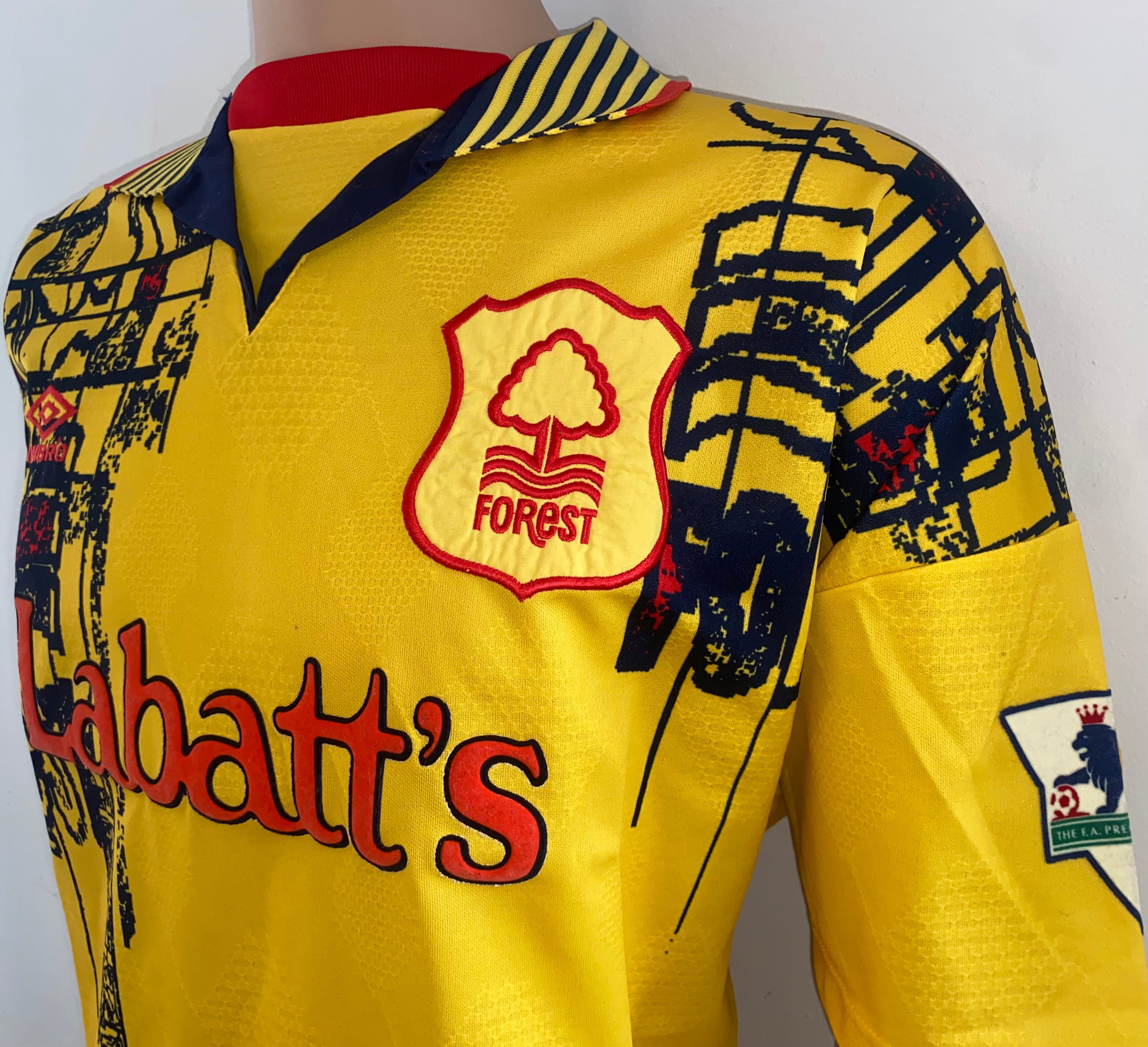 1994/95 NOTTINGHAM FOREST MATCH ISSUE AWAY SHIRT HAALAND 18